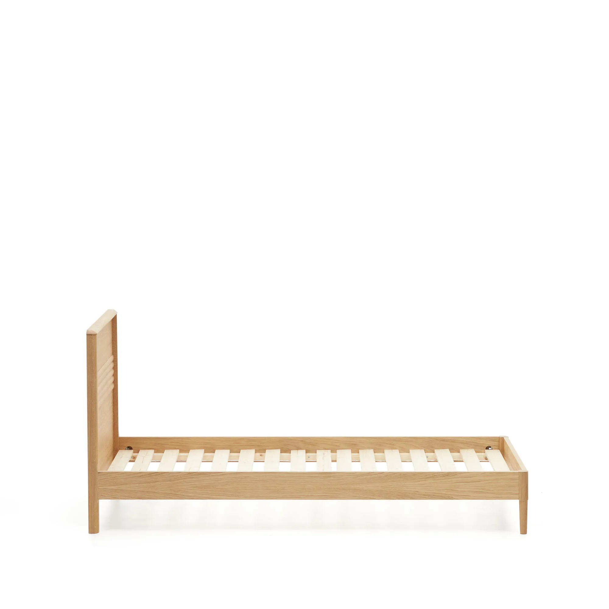 Lenon Bett aus Eichenholz und Eichenfurnier für Matratze von 90 x 200 cm FSC MIX Credit - Image 5