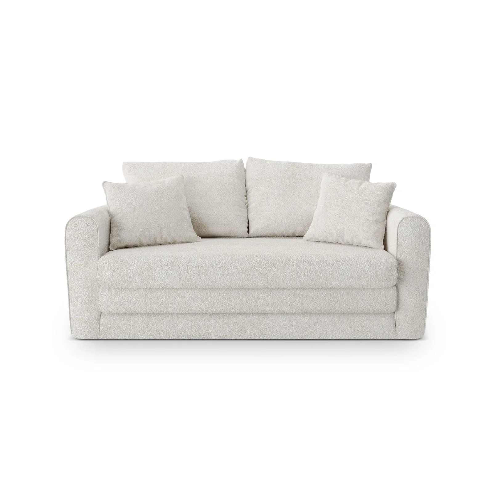 Lido 2-Sitzer Sofa mit Schlaffunktion, ausklappbar, aus Boucle oder Strukturstoff, 158x69 cm