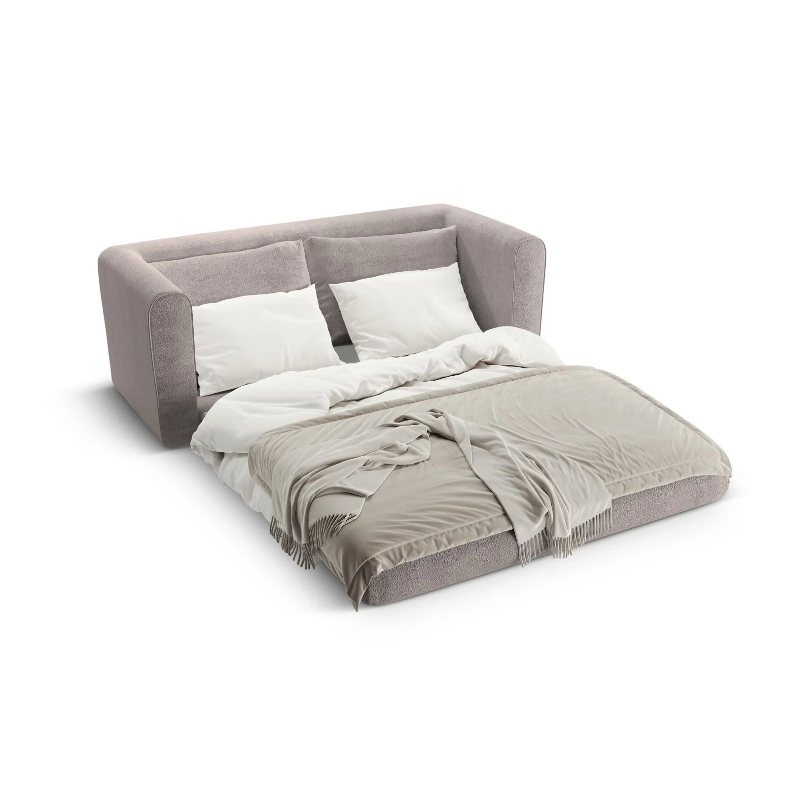 Lido 2-Sitzer Sofa mit Schlaffunktion, ausklappbar, aus Boucle oder Strukturstoff, 158x69 cm - Image 12