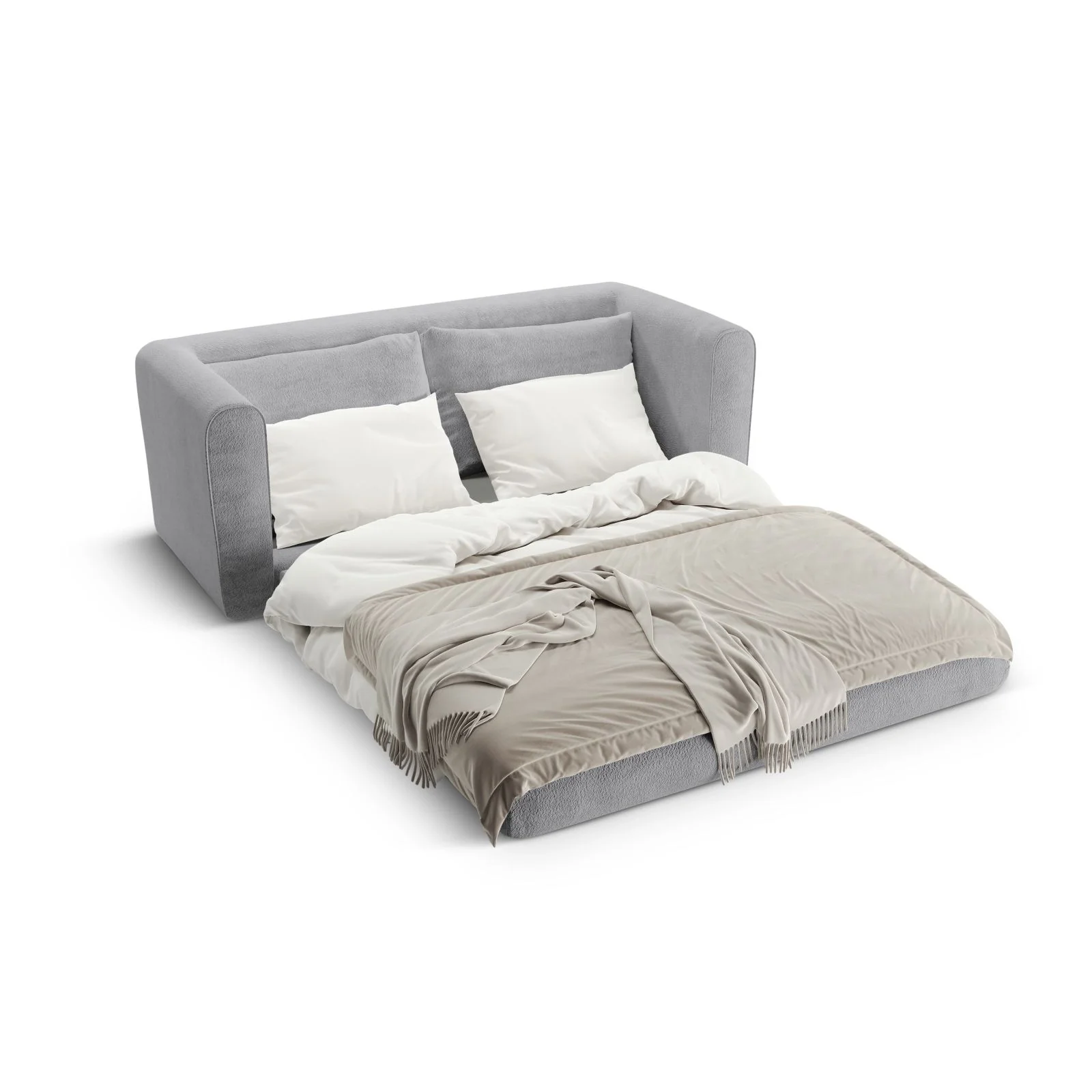 Lido 2-Sitzer Sofa mit Schlaffunktion, ausklappbar, aus Boucle oder Strukturstoff, 158x69 cm - Image 19