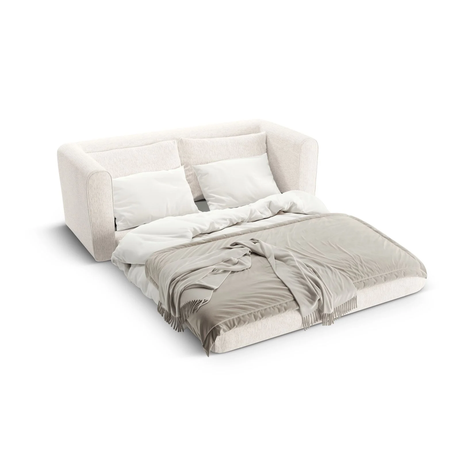 Lido 2-Sitzer Sofa mit Schlaffunktion, ausklappbar, aus Boucle oder Strukturstoff, 158x69 cm - Image 26