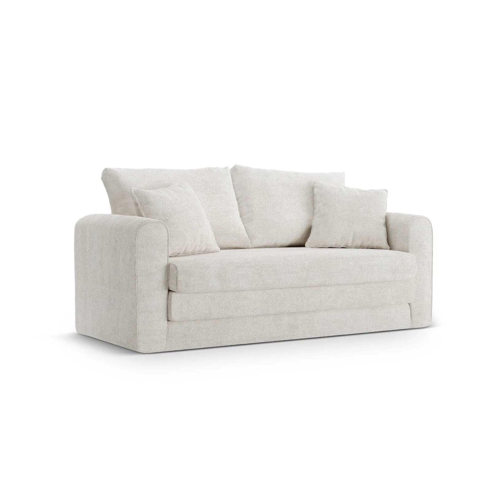 Lido 2-Sitzer Sofa mit Schlaffunktion, ausklappbar, aus Boucle oder Strukturstoff, 158x69 cm - Image 3