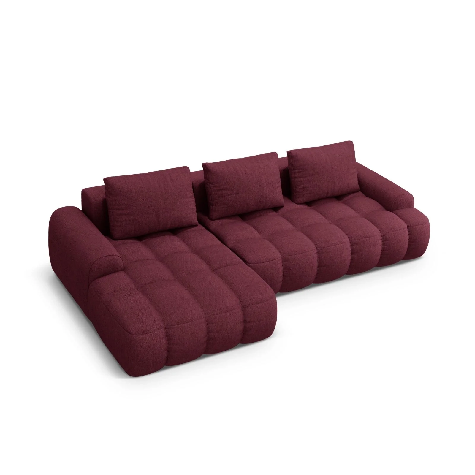Linz 3-Sitzer Ecksofa mit Schlaffunktion, Linke Seite, aus Samt oder Strukturstoff, 275x142 cm - Image 61