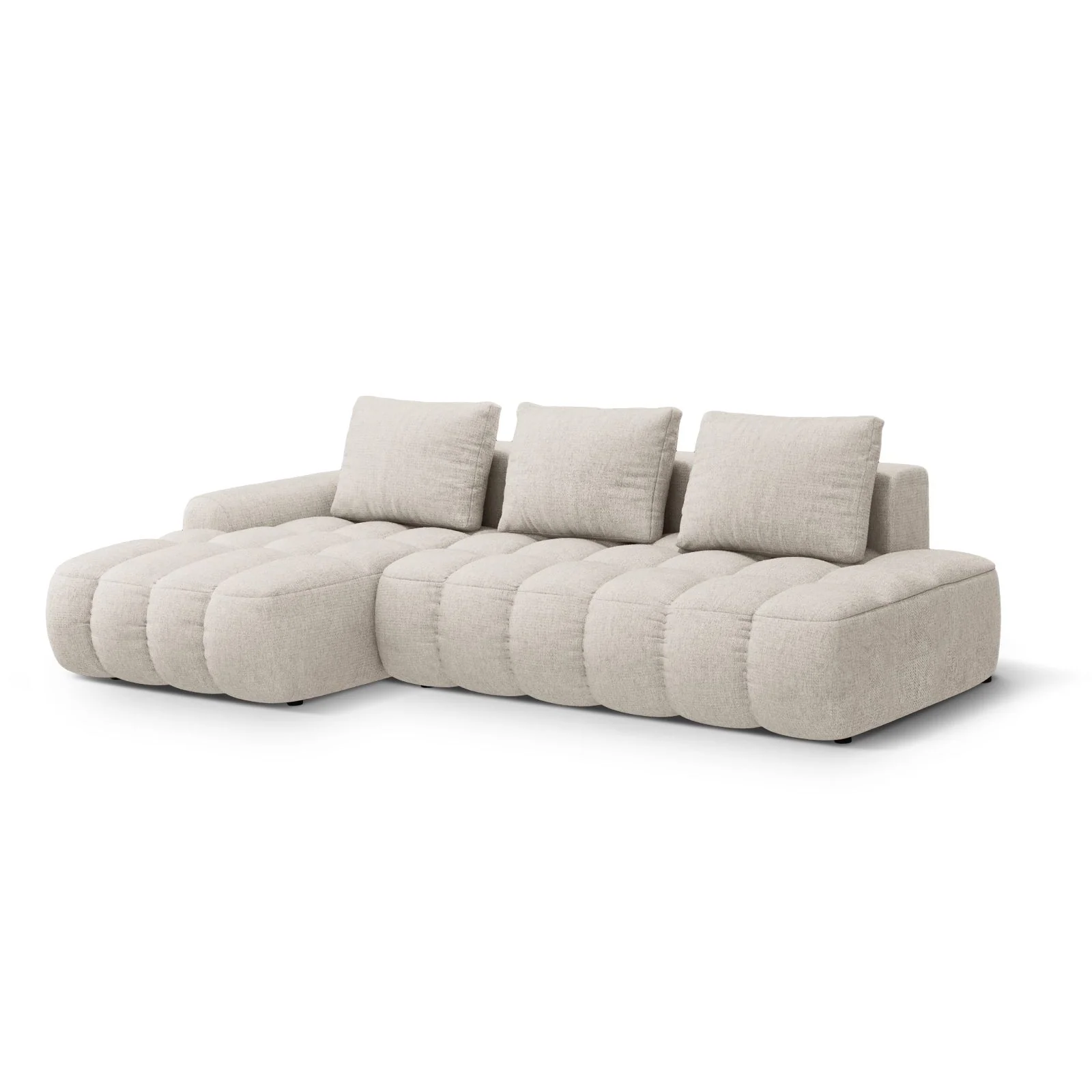 Linz 3-Sitzer Ecksofa mit Schlaffunktion, Linke Seite, aus Samt oder Strukturstoff, 275x142 cm - Image 44