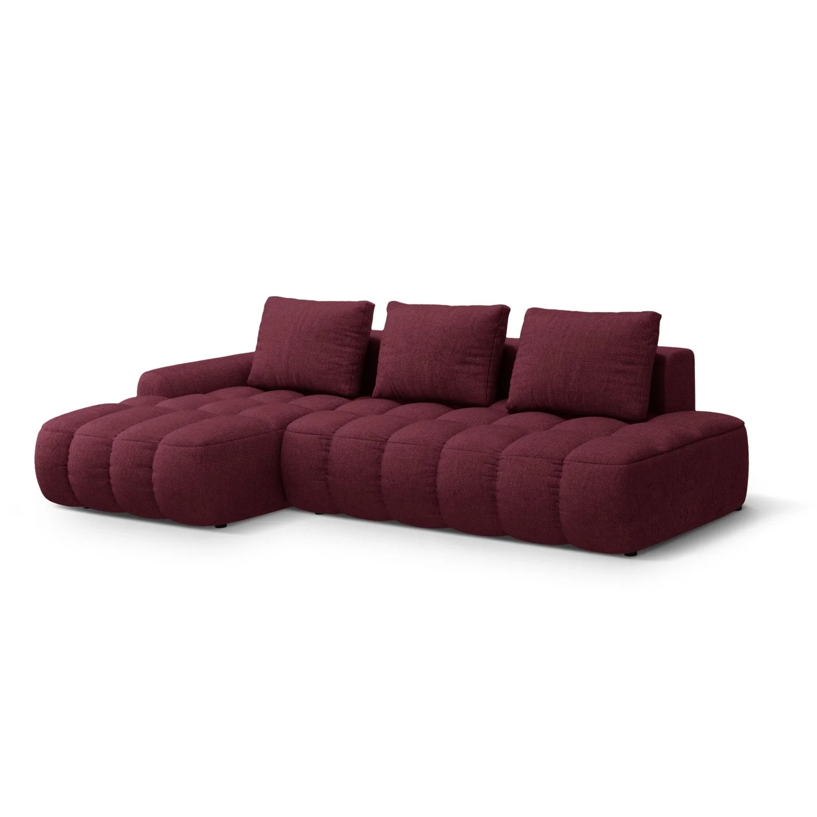 Linz 3-Sitzer Ecksofa mit Schlaffunktion, Linke Seite, aus Samt oder Strukturstoff, 275x142 cm - Image 60