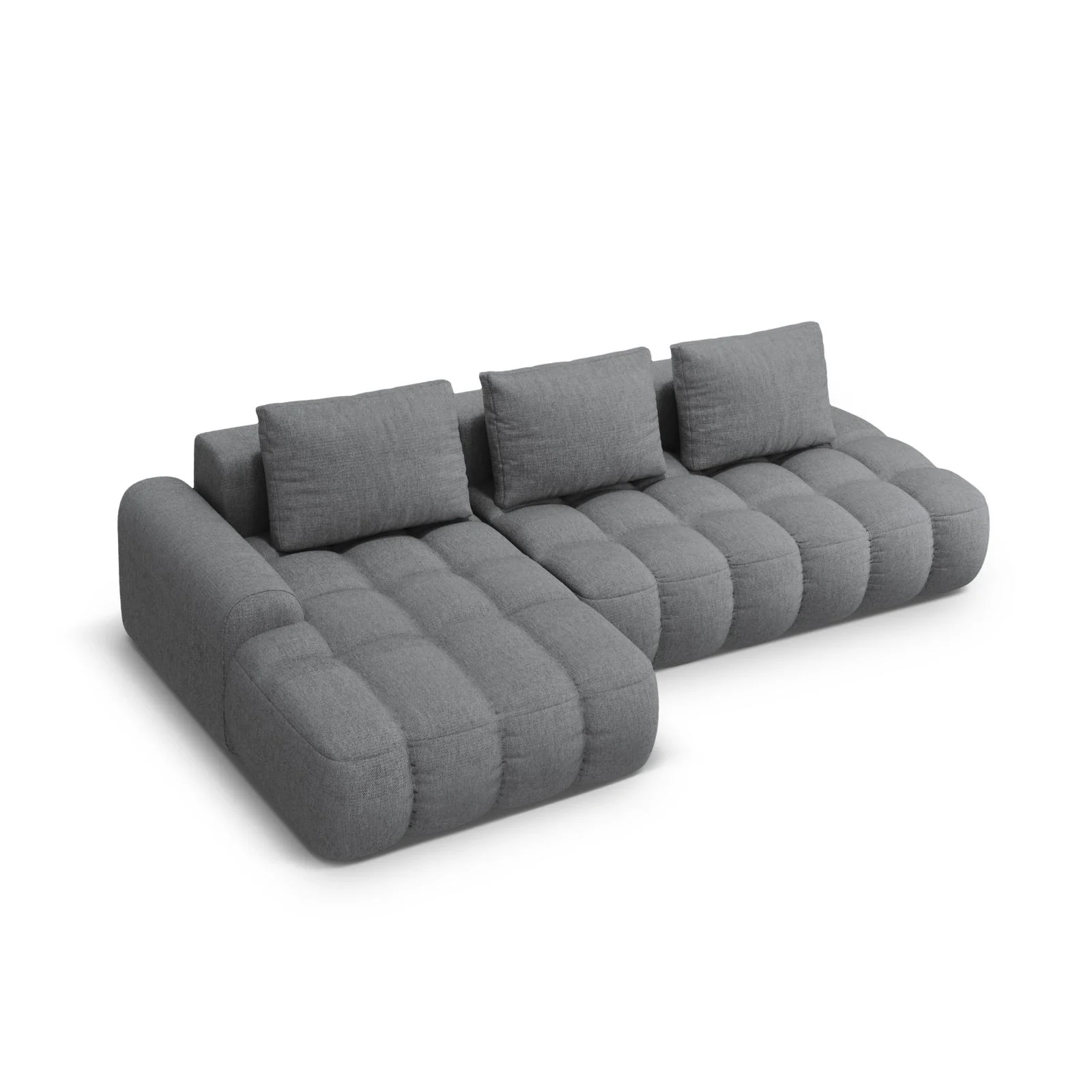Linz 3-Sitzer Ecksofa mit Schlaffunktion, Linke Seite, aus Samt oder Strukturstoff, 275x142 cm - Image 85