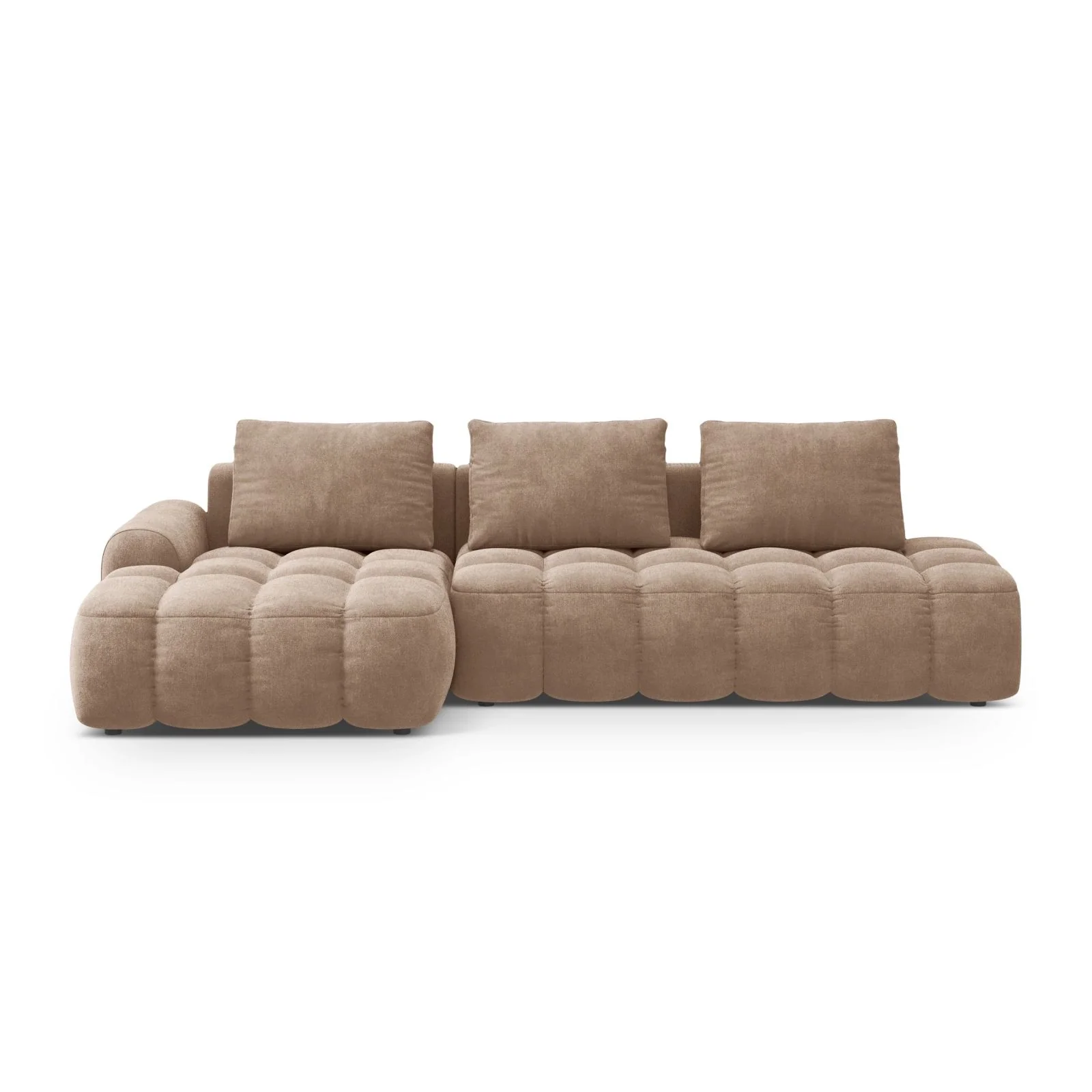 Linz 3-Sitzer Ecksofa mit Schlaffunktion, Linke Seite, aus Samt oder Strukturstoff, 275x142 cm - Image 9