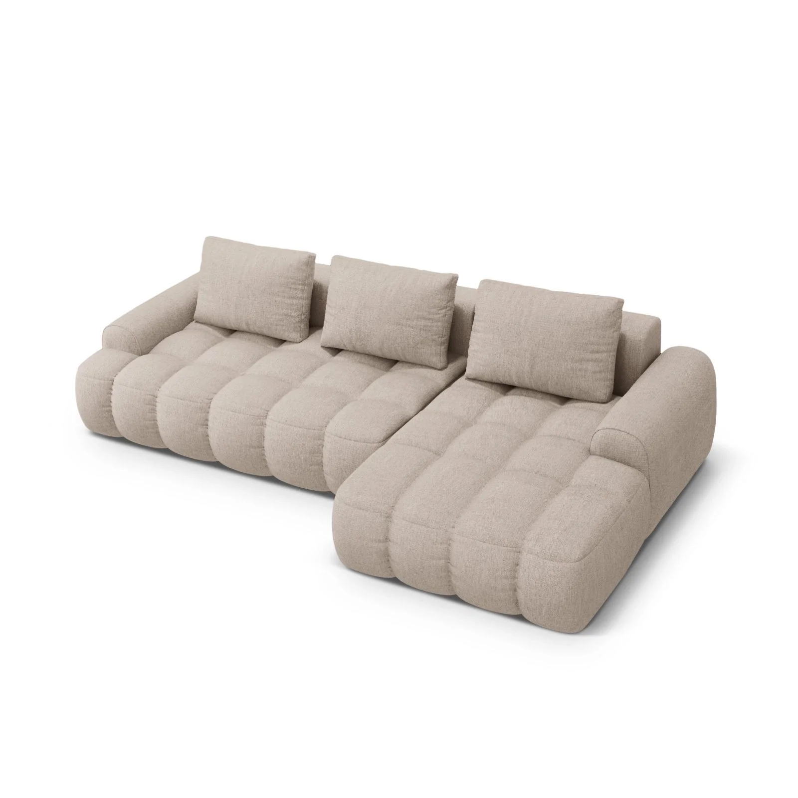 Linz 3-Sitzer Ecksofa mit Schlaffunktion, Rechte Seite, aus Samt oder Strukturstoff, 275x142 cm - Image 52