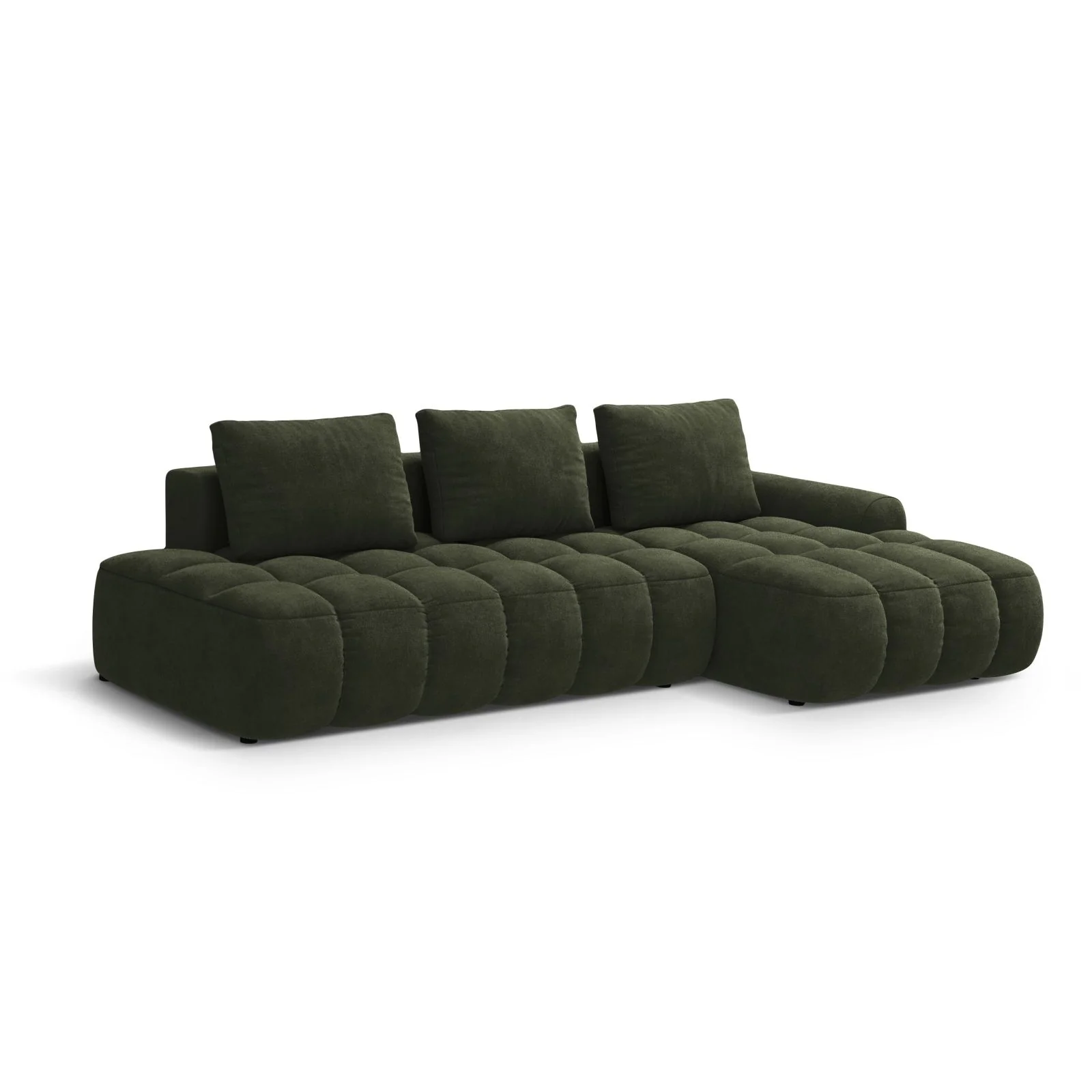 Linz 3-Sitzer Ecksofa mit Schlaffunktion, Rechte Seite, aus Samt oder Strukturstoff, 275x142 cm - Image 20