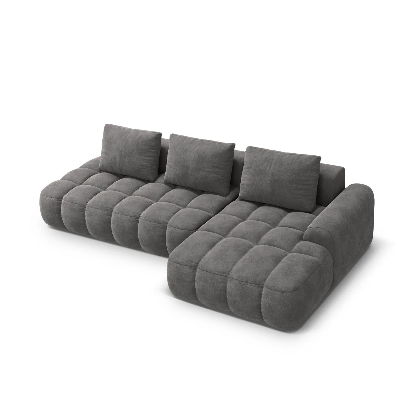 Linz 3-Sitzer Ecksofa mit Schlaffunktion, Rechte Seite, aus Samt oder Strukturstoff, 275x142 cm - Image 37