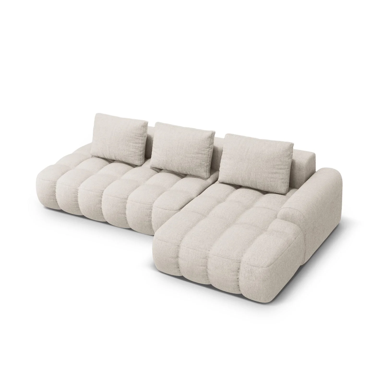 Linz 3-Sitzer Ecksofa mit Schlaffunktion, Rechte Seite, aus Samt oder Strukturstoff, 275x142 cm - Image 45