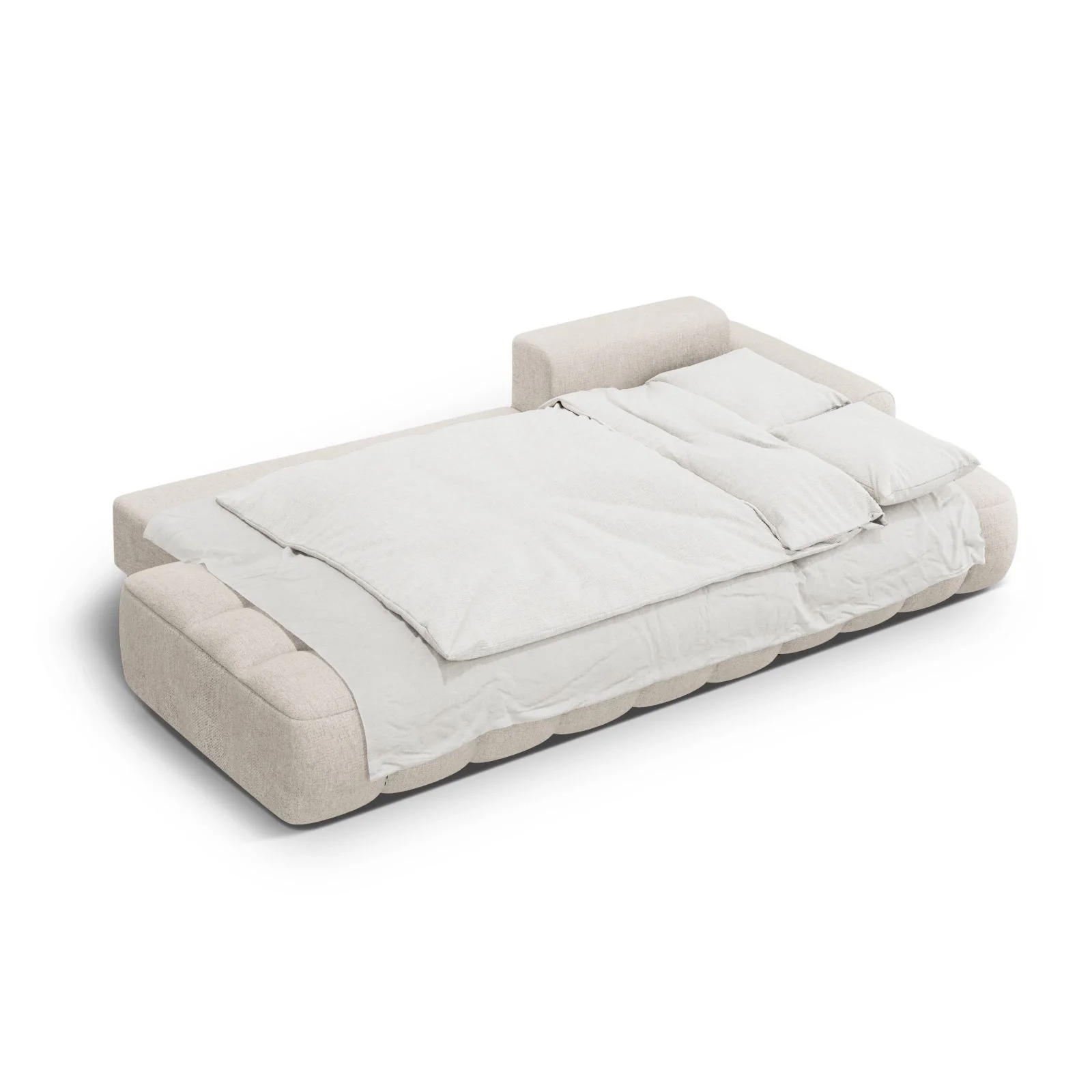 Linz 3-Sitzer Ecksofa mit Schlaffunktion, Rechte Seite, aus Samt oder Strukturstoff, 275x142 cm - Image 46