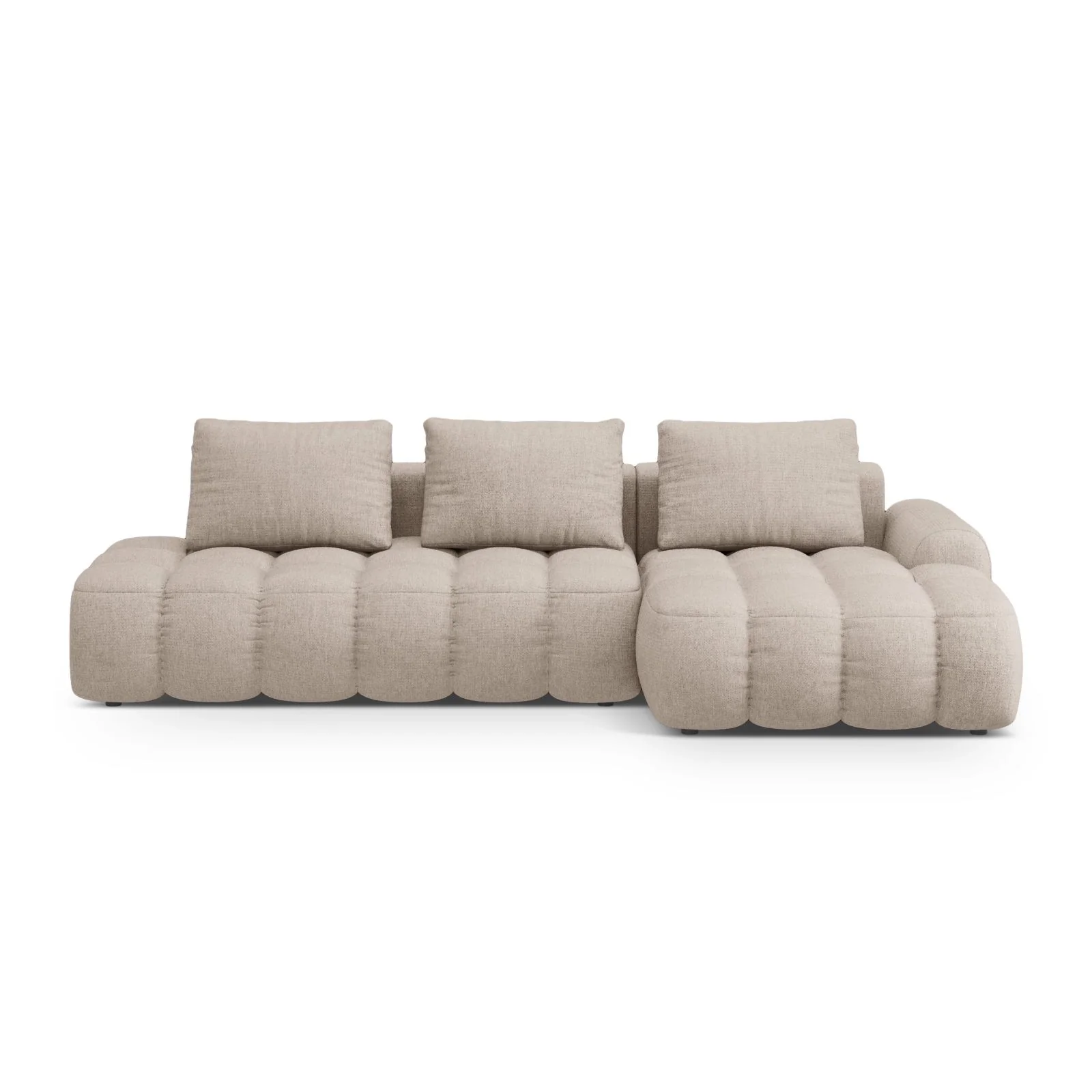 Linz 3-Sitzer Ecksofa mit Schlaffunktion, Rechte Seite, aus Samt oder Strukturstoff, 275x142 cm - Image 49