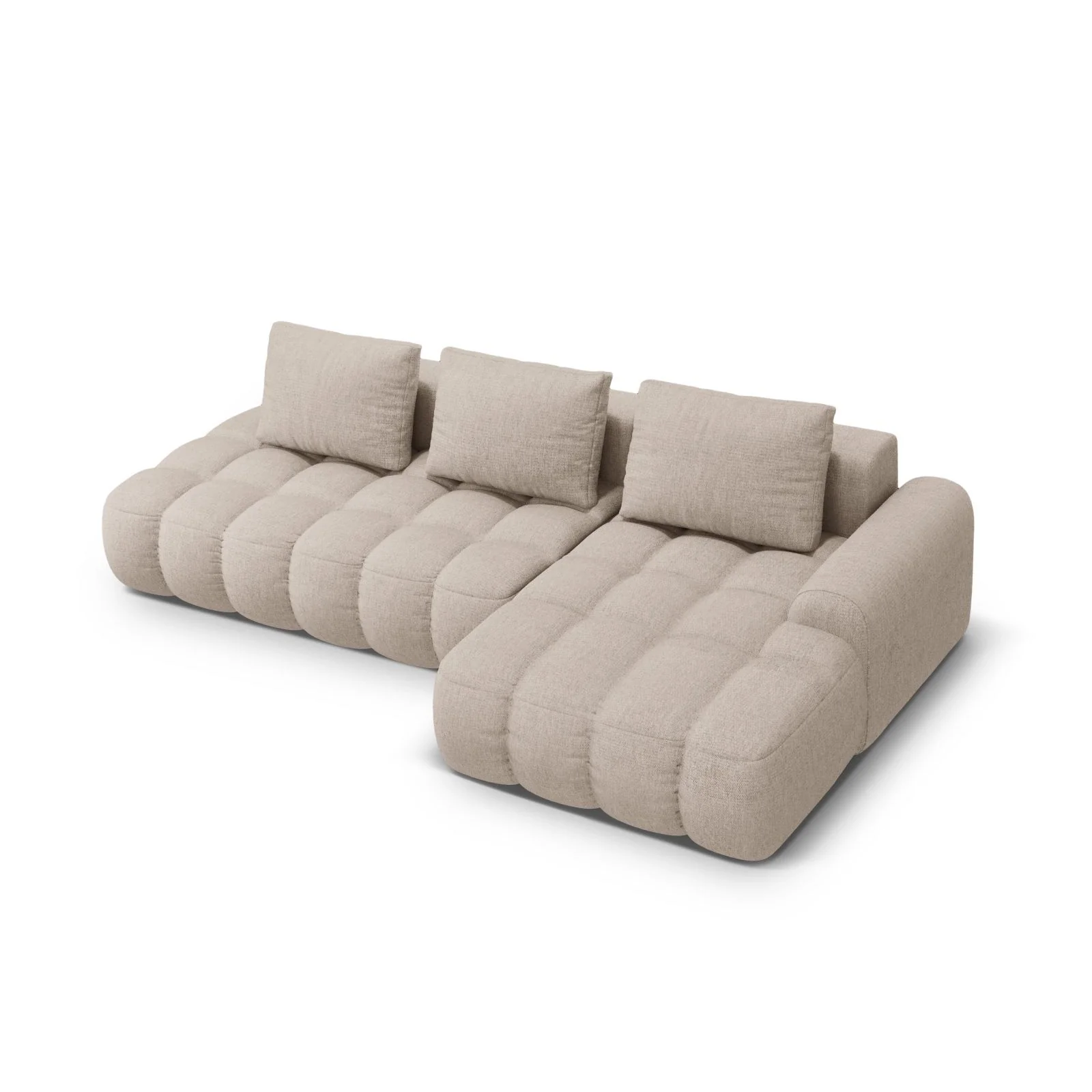 Linz 3-Sitzer Ecksofa mit Schlaffunktion, Rechte Seite, aus Samt oder Strukturstoff, 275x142 cm - Image 53