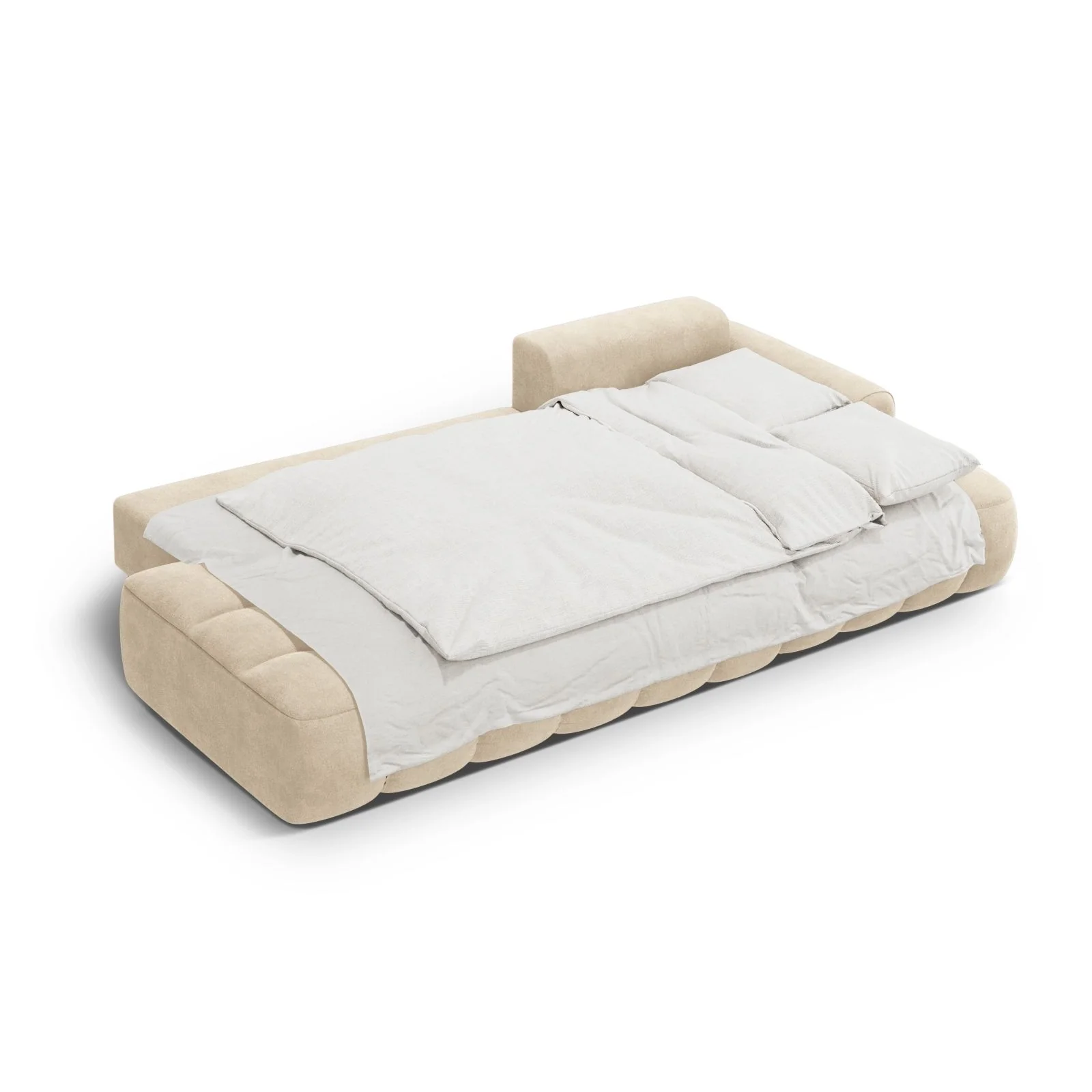 Linz 3-Sitzer Ecksofa mit Schlaffunktion, Rechte Seite, aus Samt oder Strukturstoff, 275x142 cm - Image 6