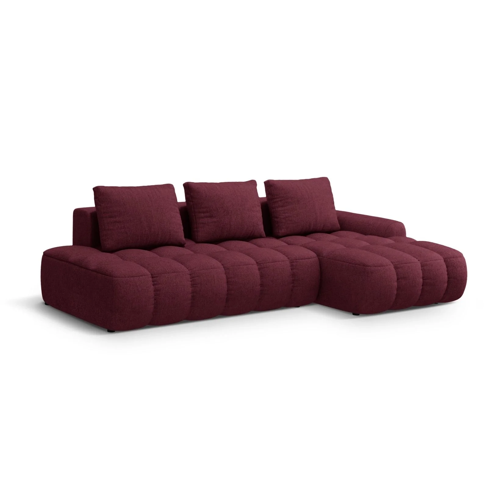 Linz 3-Sitzer Ecksofa mit Schlaffunktion, Rechte Seite, aus Samt oder Strukturstoff, 275x142 cm - Image 60