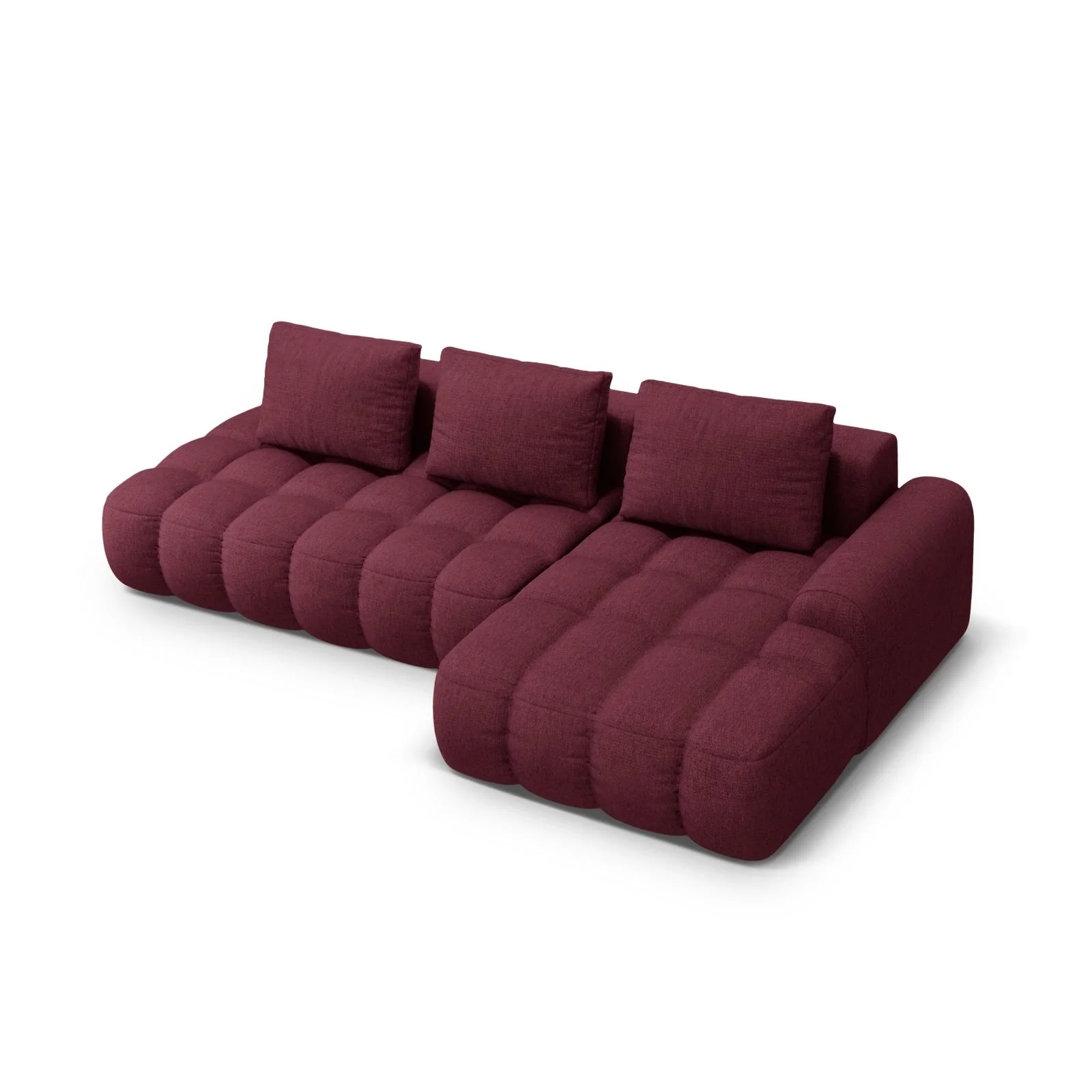 Linz 3-Sitzer Ecksofa mit Schlaffunktion, Rechte Seite, aus Samt oder Strukturstoff, 275x142 cm - Image 61