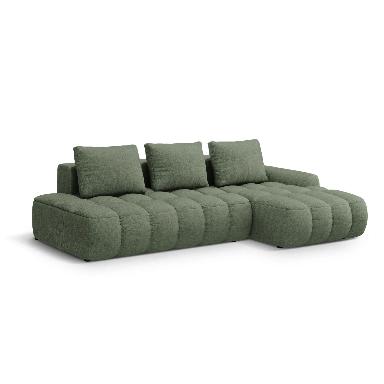 Linz 3-Sitzer Ecksofa mit Schlaffunktion, Rechte Seite, aus Samt oder Strukturstoff, 275x142 cm - Image 68