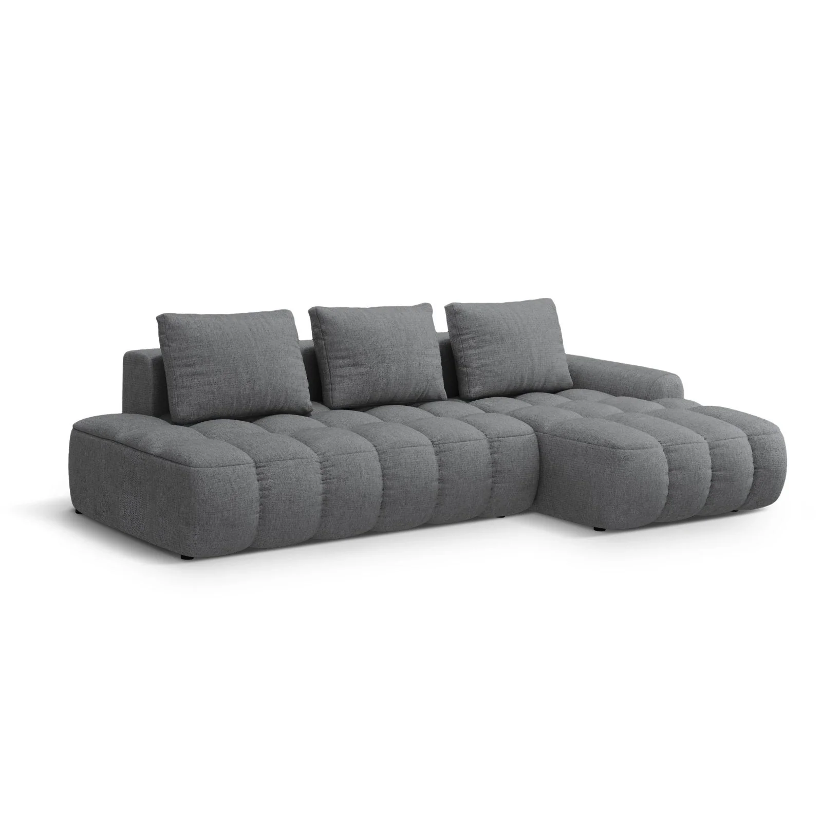 Linz 3-Sitzer Ecksofa mit Schlaffunktion, Rechte Seite, aus Samt oder Strukturstoff, 275x142 cm - Image 84