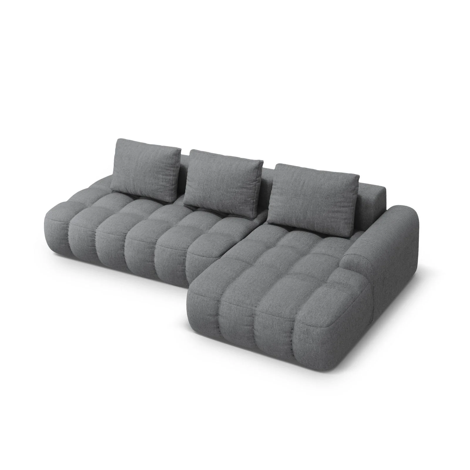 Linz 3-Sitzer Ecksofa mit Schlaffunktion, Rechte Seite, aus Samt oder Strukturstoff, 275x142 cm - Image 85
