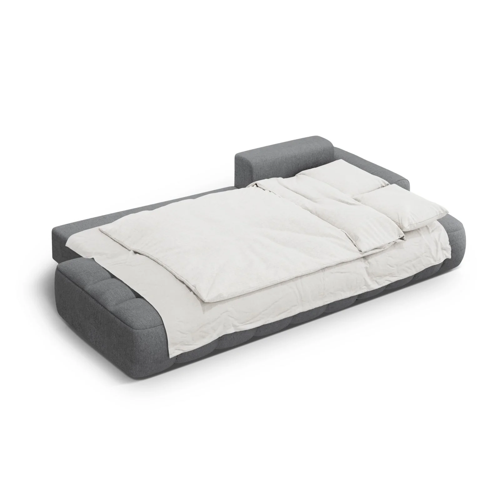 Linz 3-Sitzer Ecksofa mit Schlaffunktion, Rechte Seite, aus Samt oder Strukturstoff, 275x142 cm - Image 86