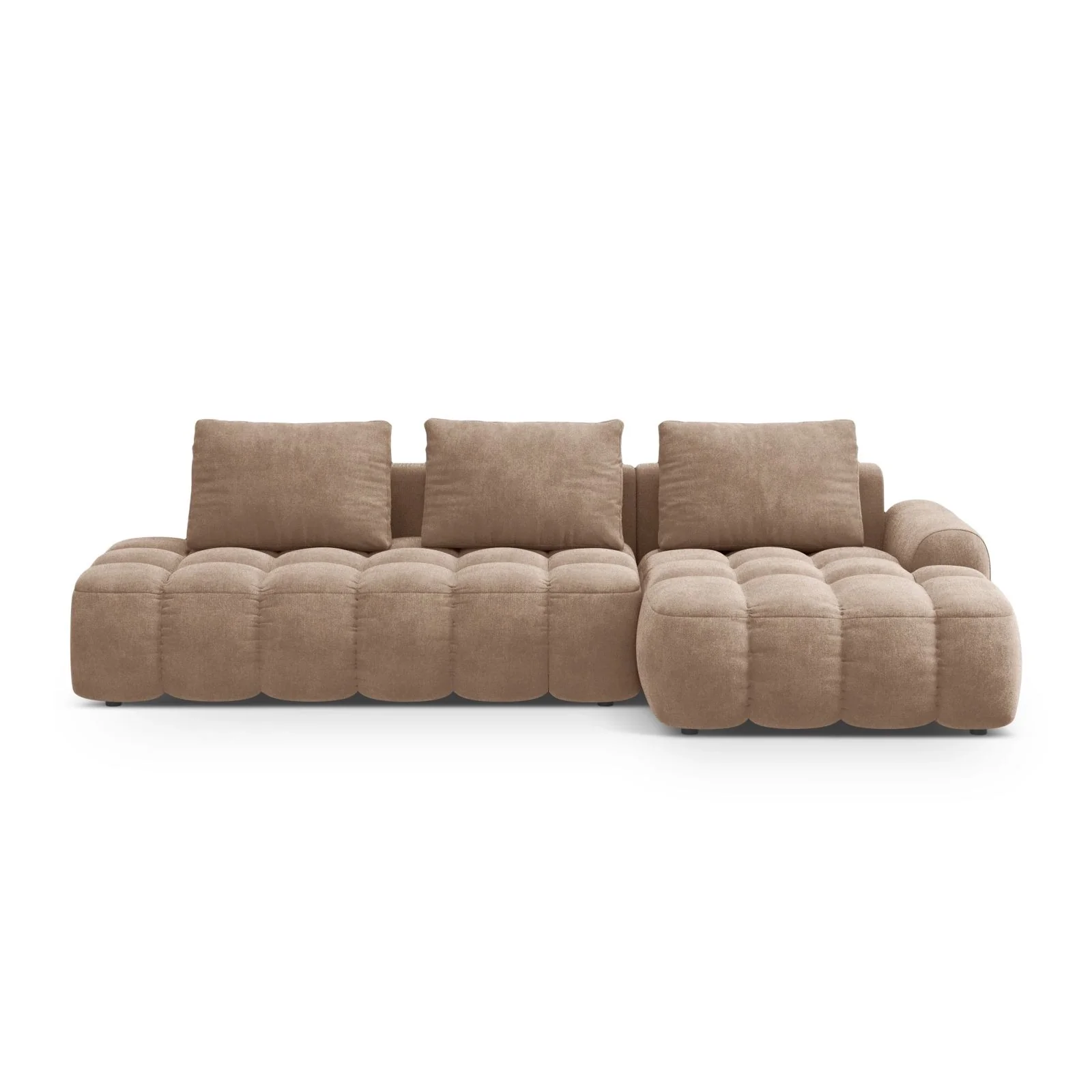 Linz 3-Sitzer Ecksofa mit Schlaffunktion, Rechte Seite, aus Samt oder Strukturstoff, 275x142 cm - Image 9