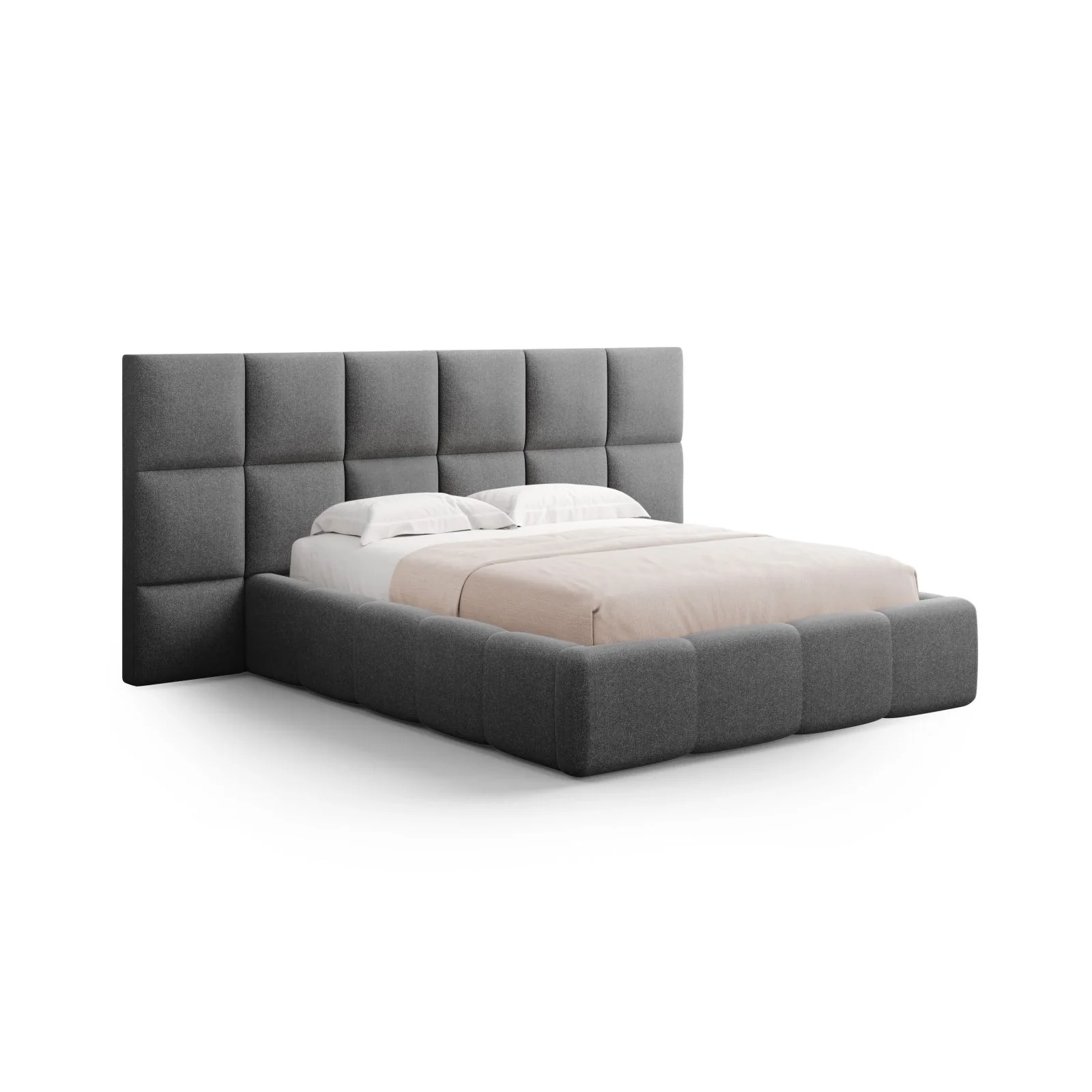 Livigno Bett mit Doppelkopfteil und Stauraum aus Samt oder Strukturstoff, 160x200 cm - Image 40