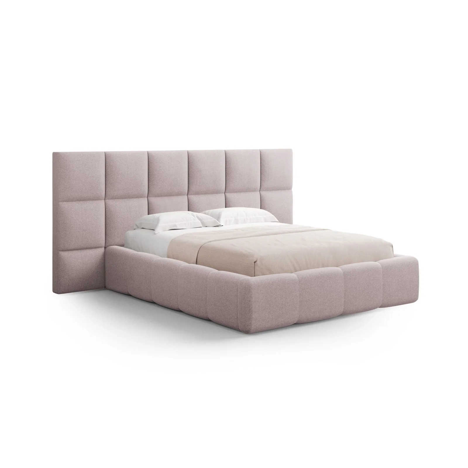 Livigno Bett mit Doppelkopfteil und Stauraum aus Samt oder Strukturstoff, 160x200 cm - Image 54