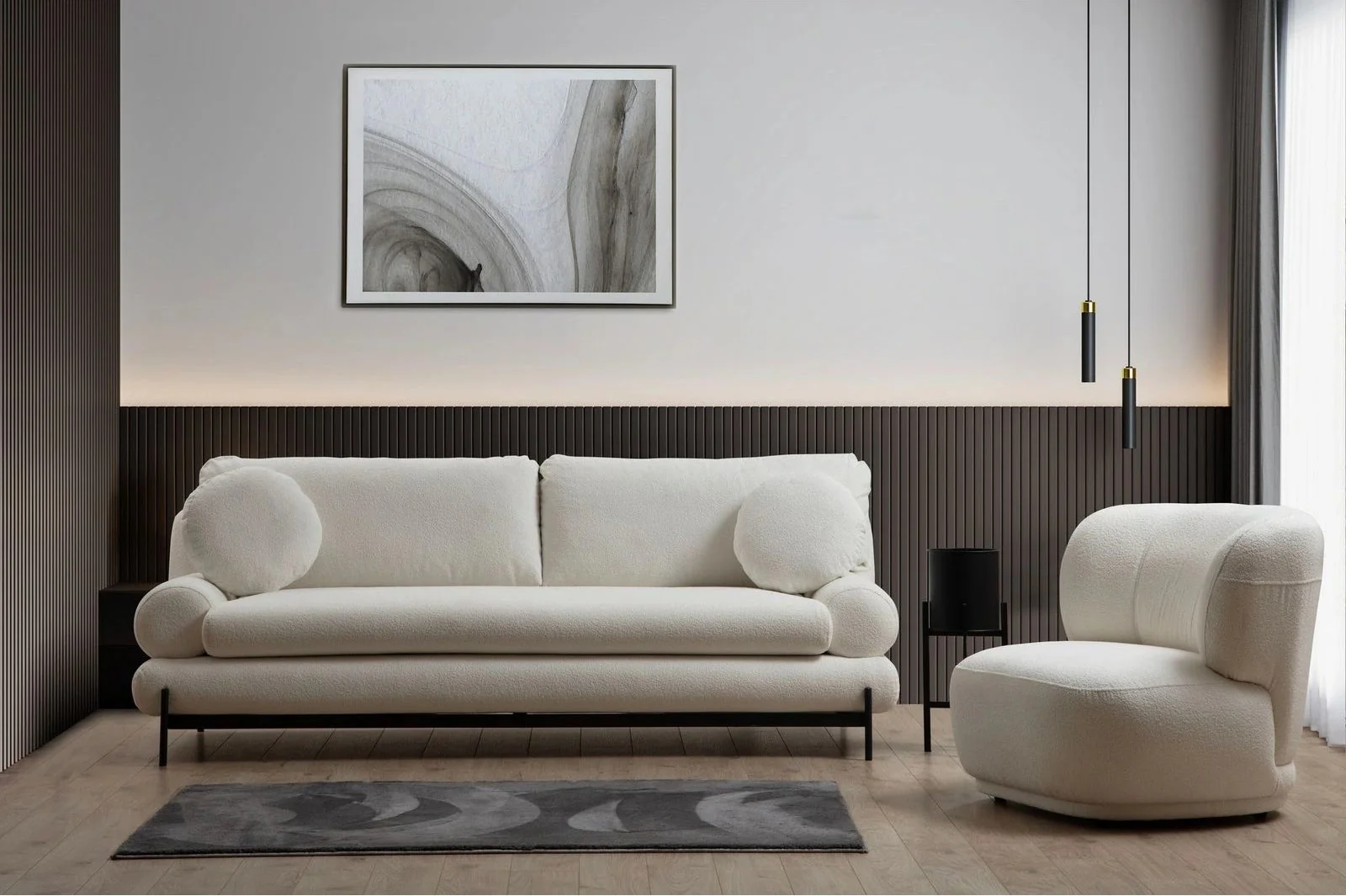 Livorno 3-Sitzer Sofa in Weiß, 230x85 cm - Image 2