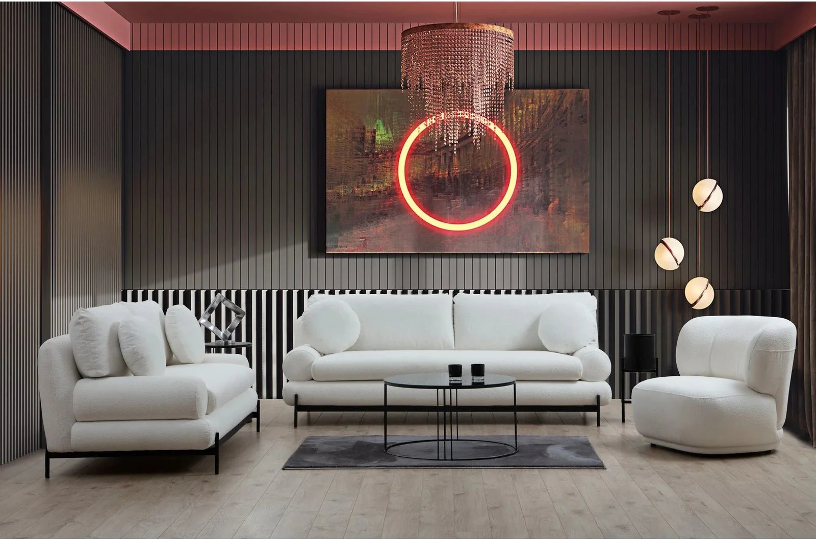 Livorno 3-Sitzer Sofa in Weiß, 230x85 cm - Image 6