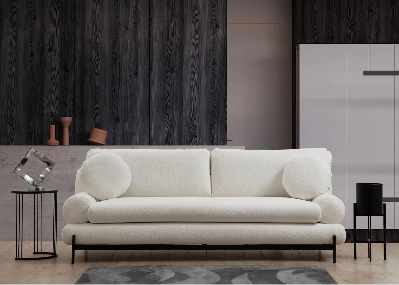 Livorno 3-Sitzer Sofa in Weiß, 230x85 cm - Image 7
