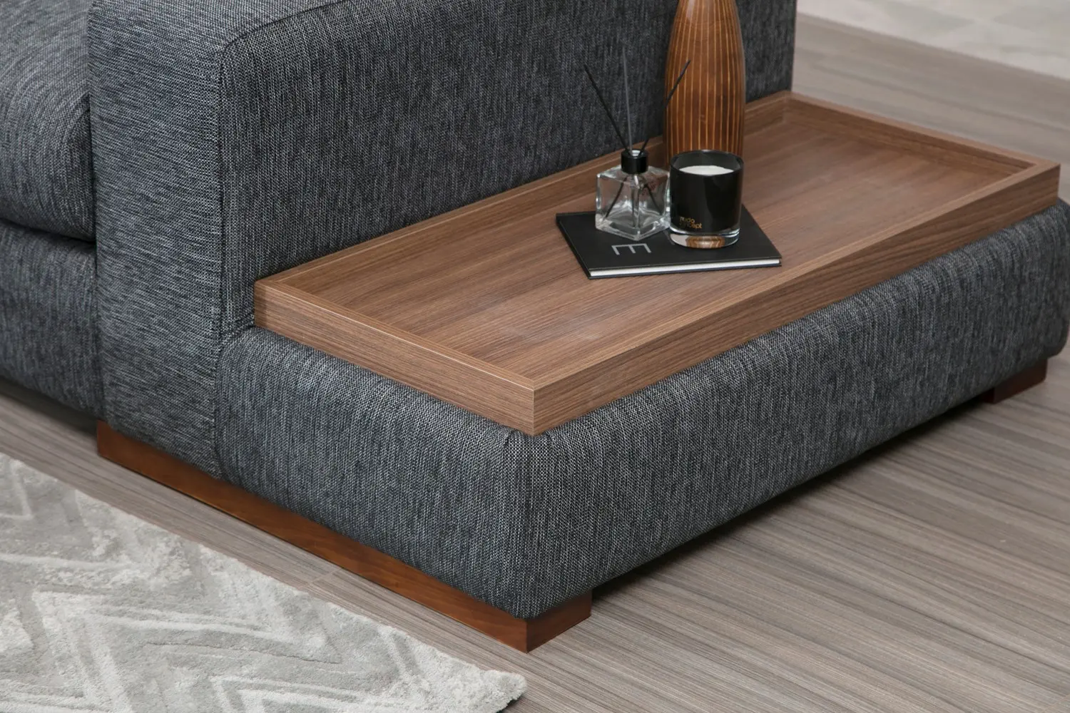 Loop Ecksofa in Anthrazit, 323x282 cm - Image 5