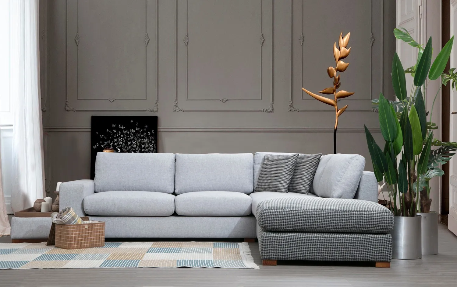 Loop Ecksofa in Grau und Hellgrau, 308x246 cm - Image 18