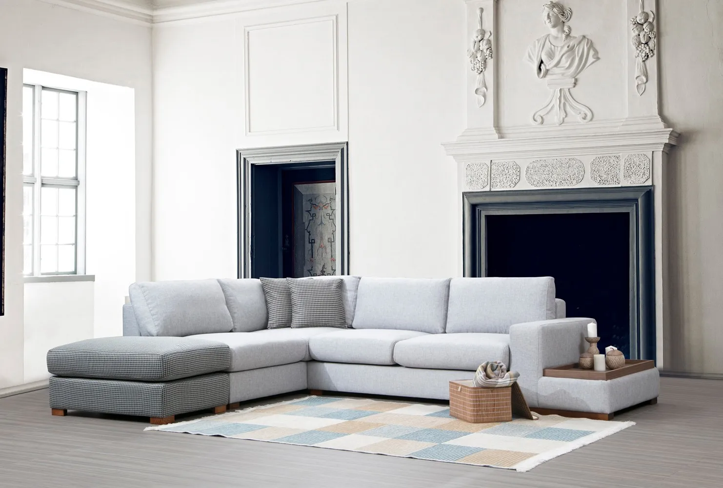 Loop Ecksofa in Grau und Hellgrau, 308x246 cm - Image 2