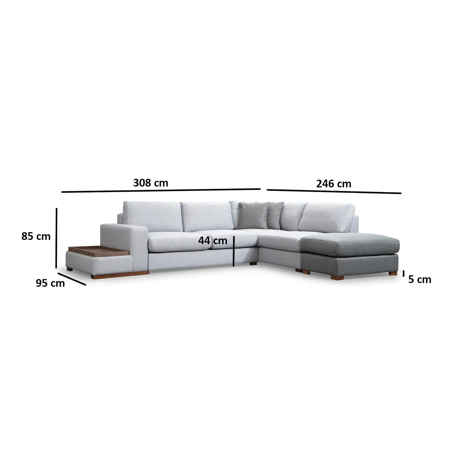 Loop Ecksofa in Grau und Hellgrau, 308x246 cm - Image 22