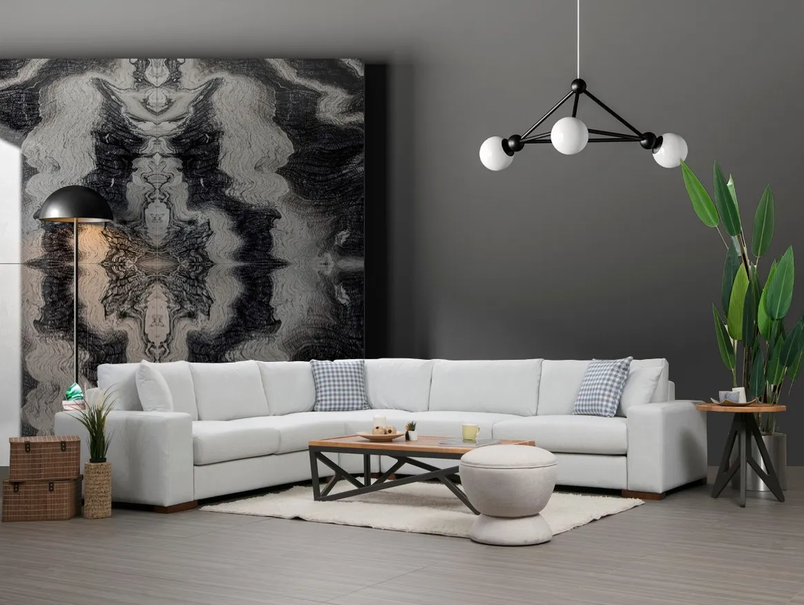 Loop Ecksofa in Weiß, 323x282 cm - Image 12