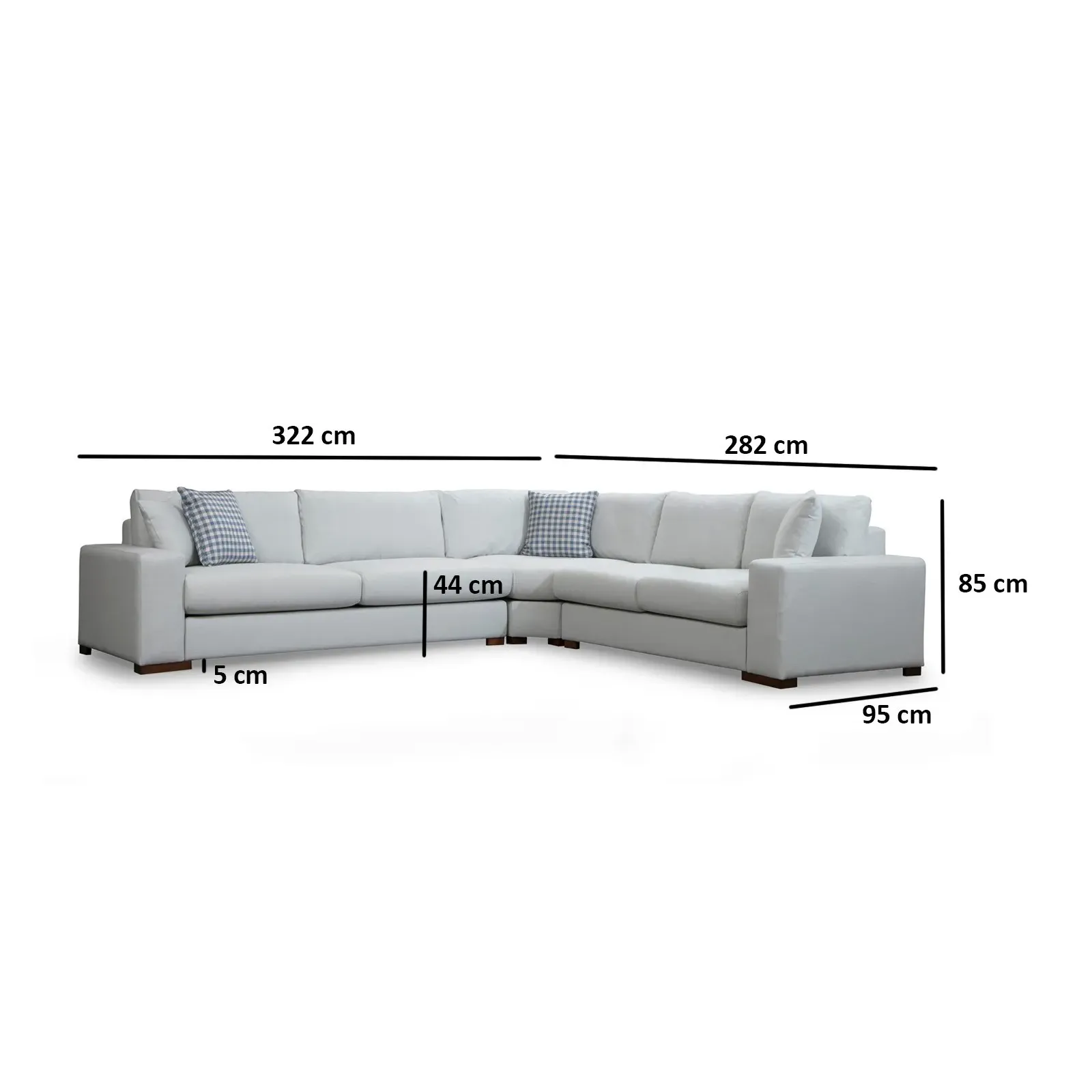 Loop Ecksofa in Weiß, 323x282 cm - Image 13