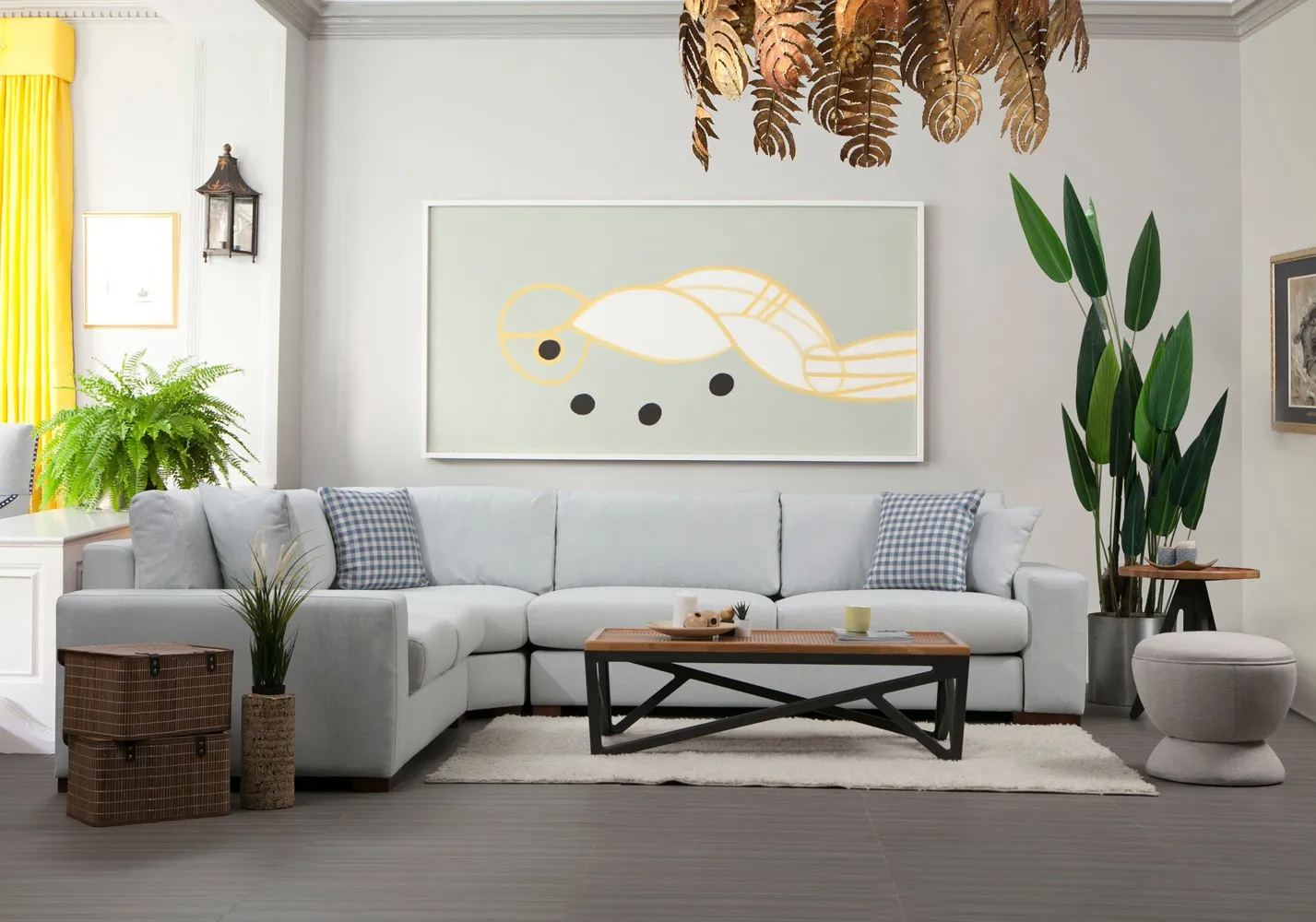Loop Ecksofa in Weiß, 323x282 cm - Image 4