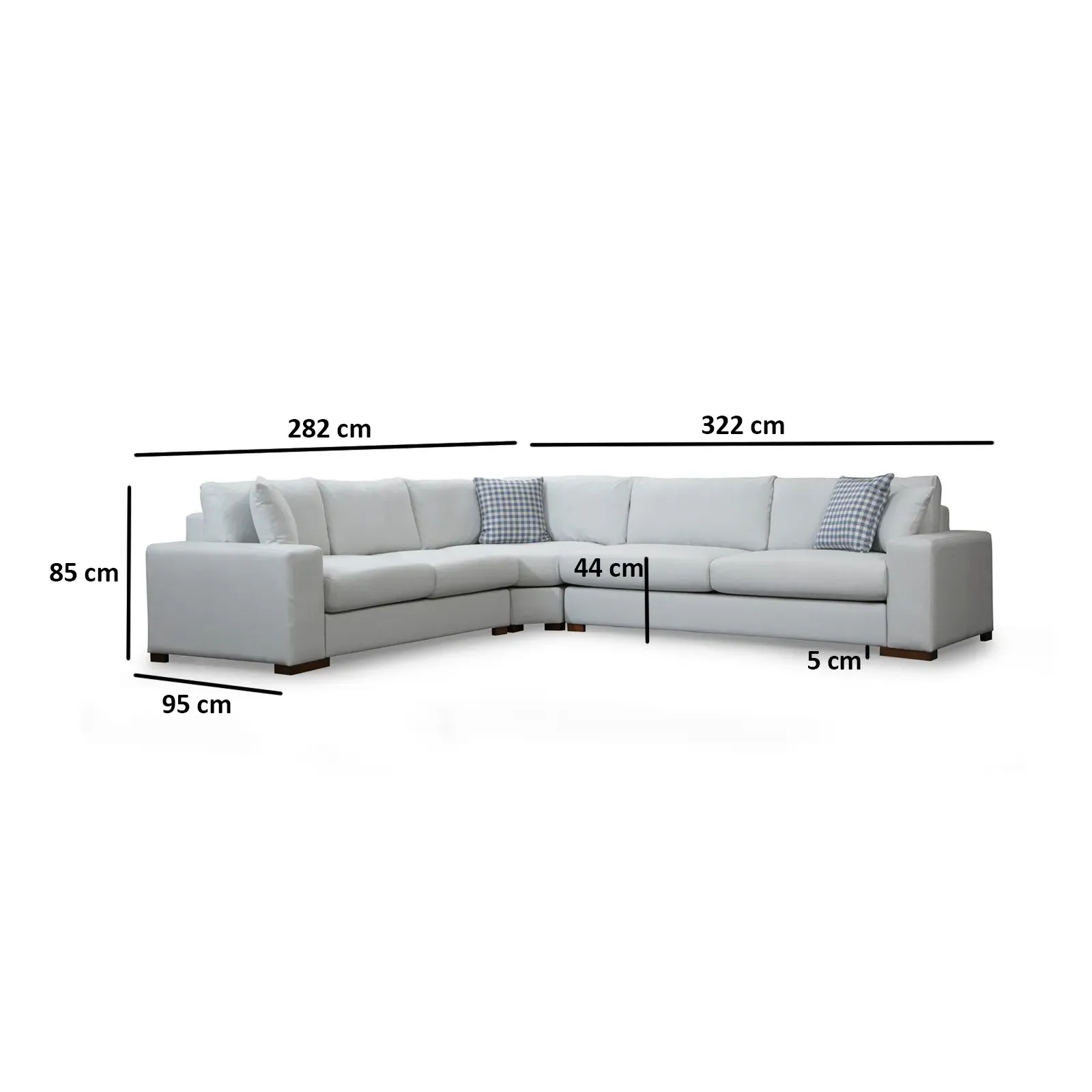 Loop Ecksofa in Weiß, 323x282 cm - Image 6