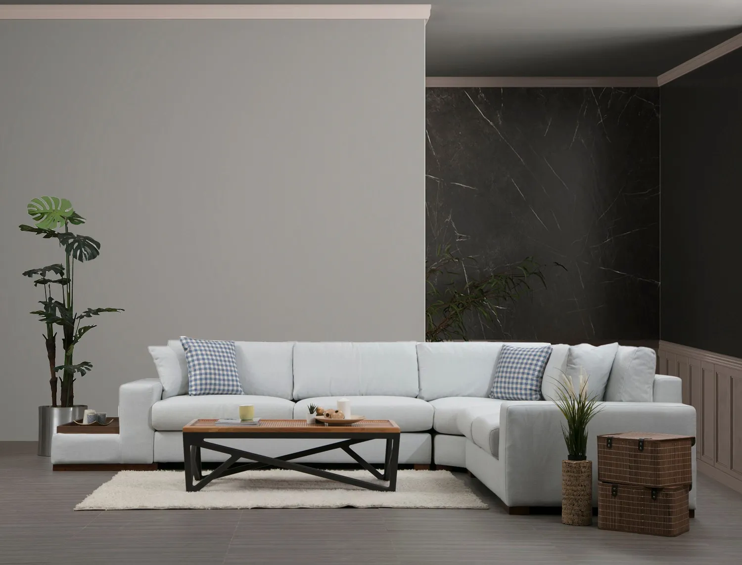 Loop Ecksofa in Weiß, 363x282 cm - Image 12