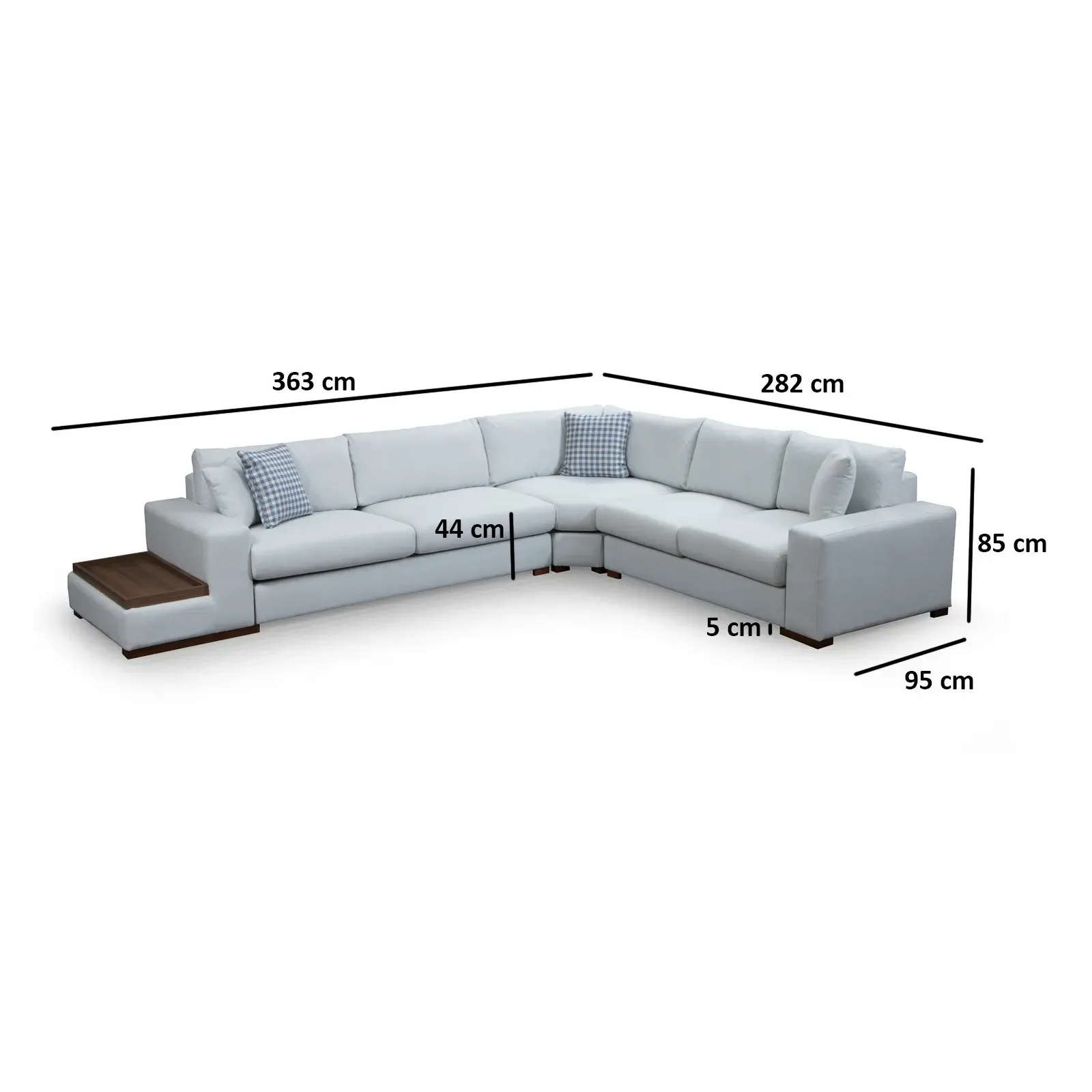 Loop Ecksofa in Weiß, 363x282 cm - Image 14