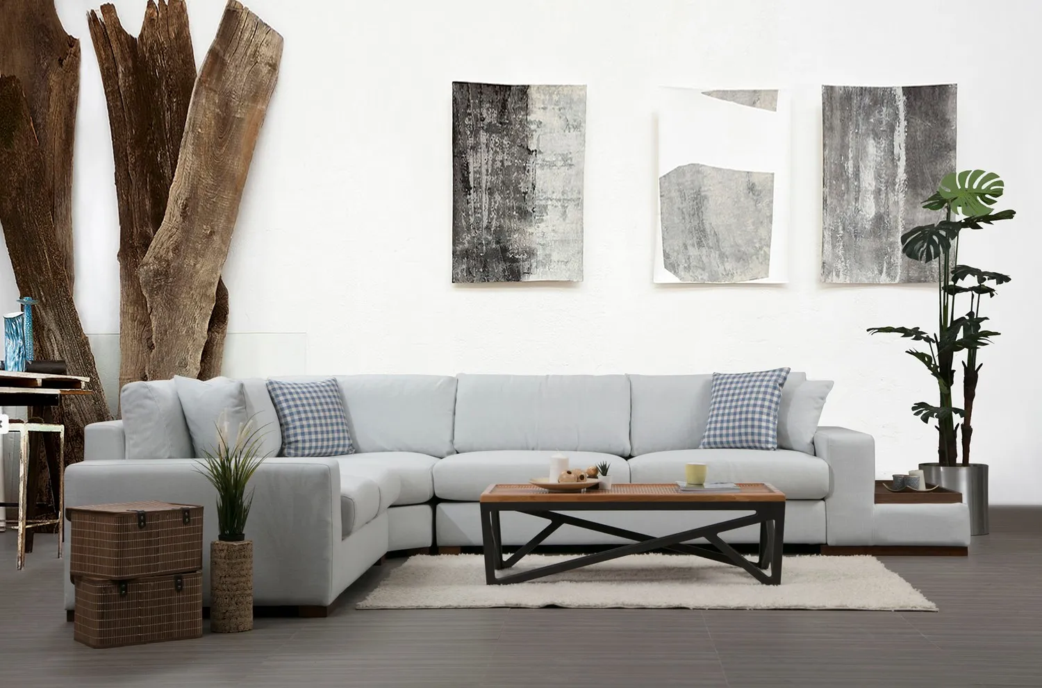 Loop Ecksofa in Weiß, 363x282 cm - Image 3