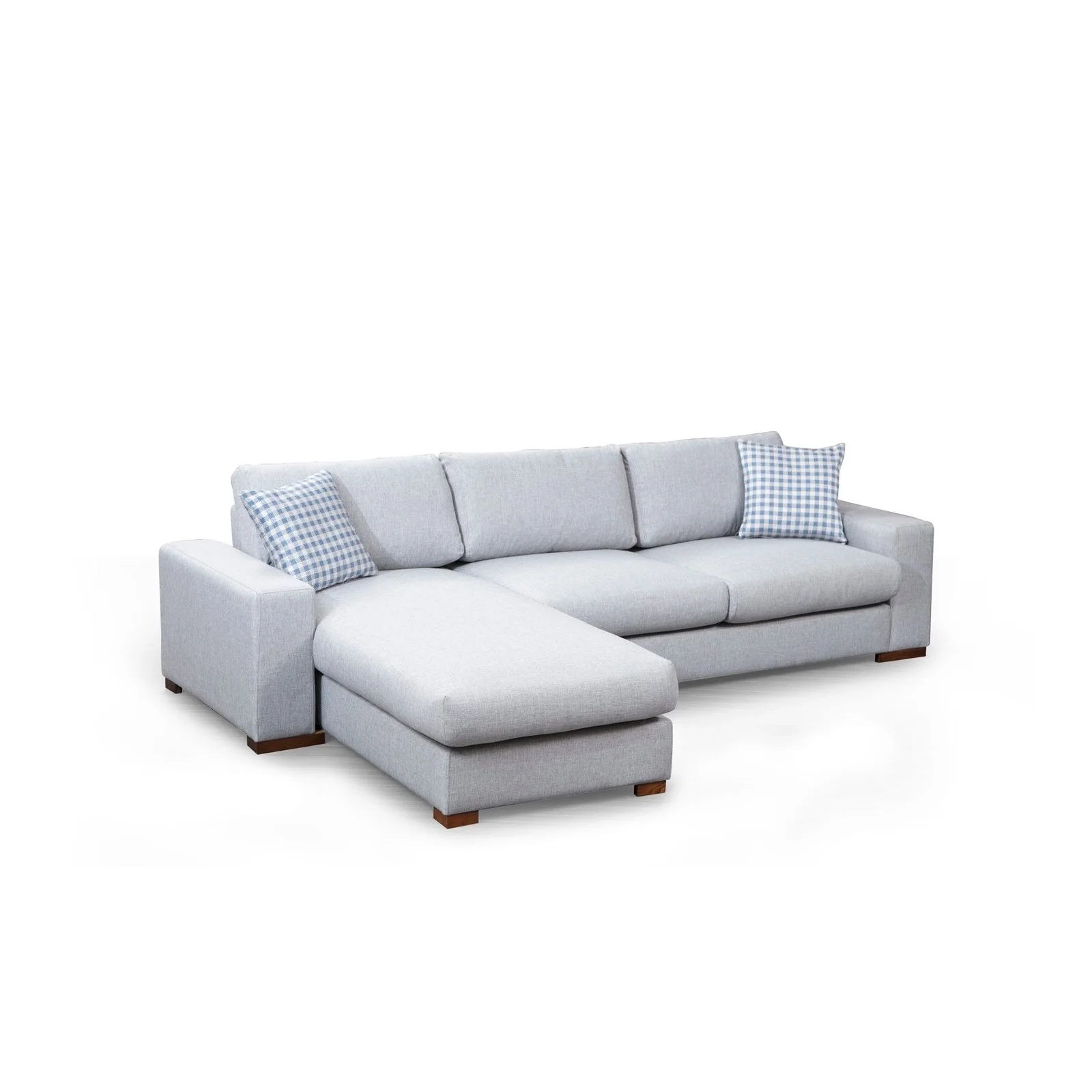Loop Ecksofa, Linke Seite, in Hellgrau, 290x194 cm