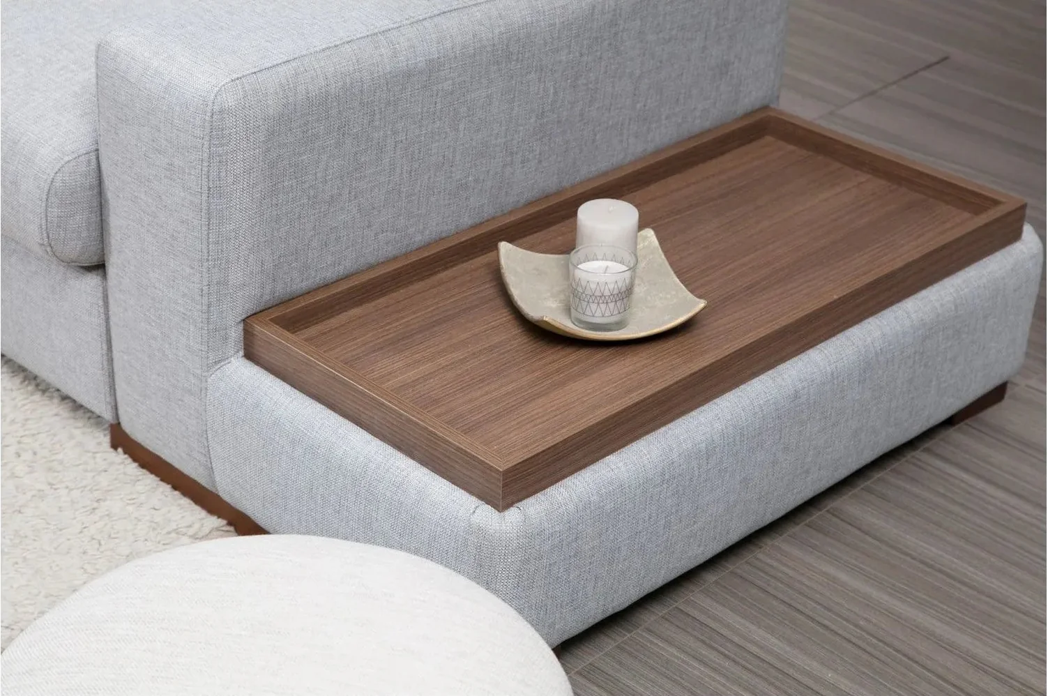 Loop Ecksofa, Linke Seite, in Hellgrau, 322x194 cm - Image 5