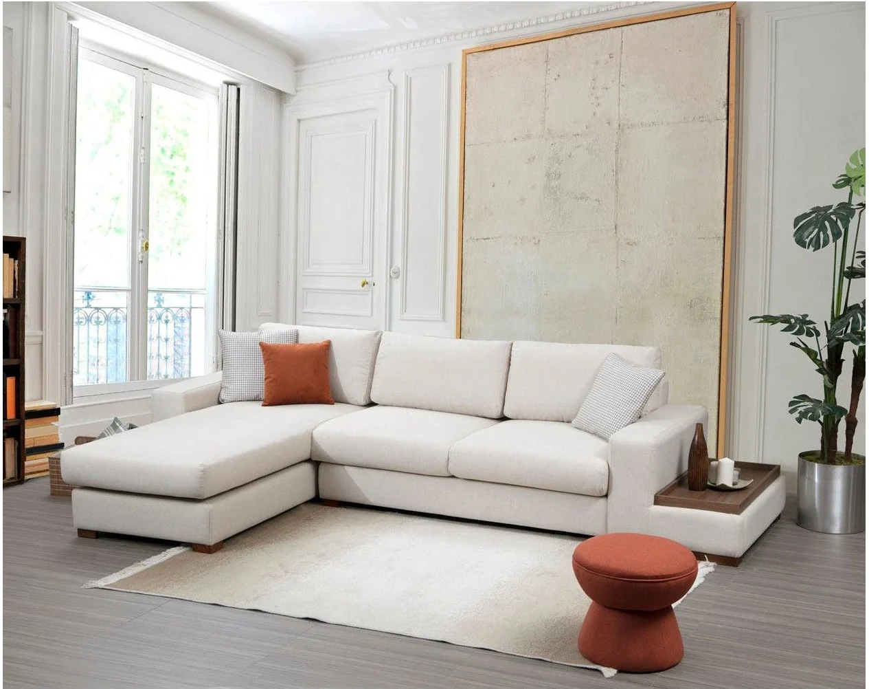 Loop Ecksofa, Linke Seite, in Weiß, 312x194 cm - Image 2