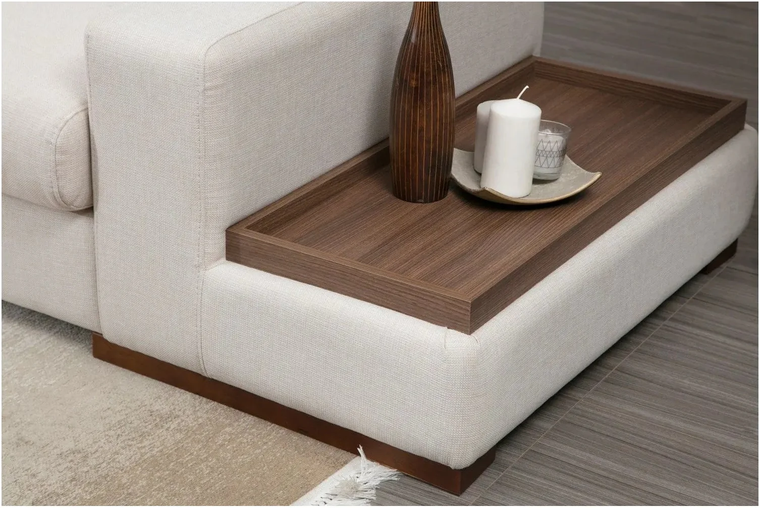 Loop Ecksofa, Linke Seite, in Weiß, 312x194 cm - Image 4