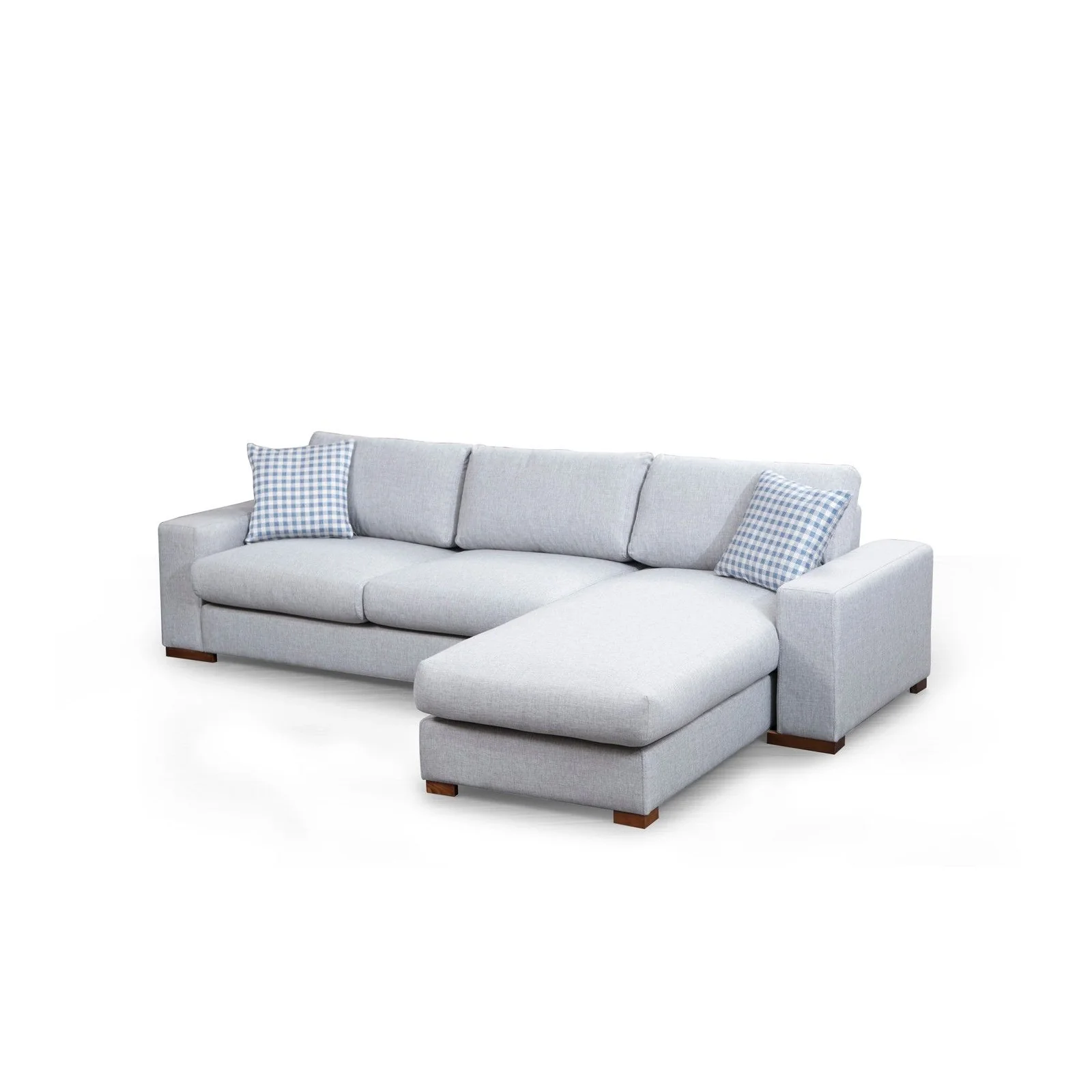 Loop Ecksofa, Rechte Seite, in Hellgrau, 290x194 cm