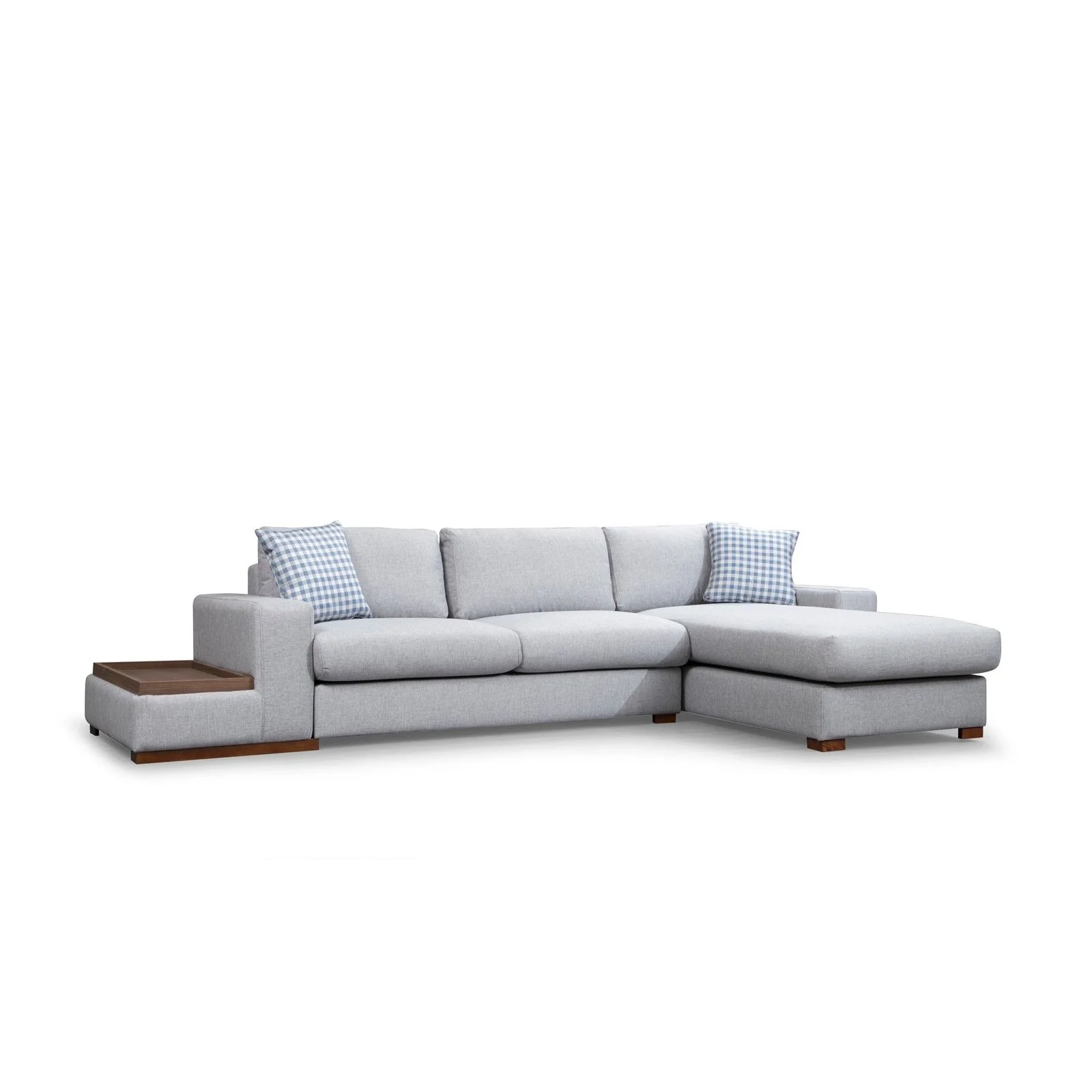 Loop Ecksofa, Rechte Seite, in Hellgrau, 322x194 cm