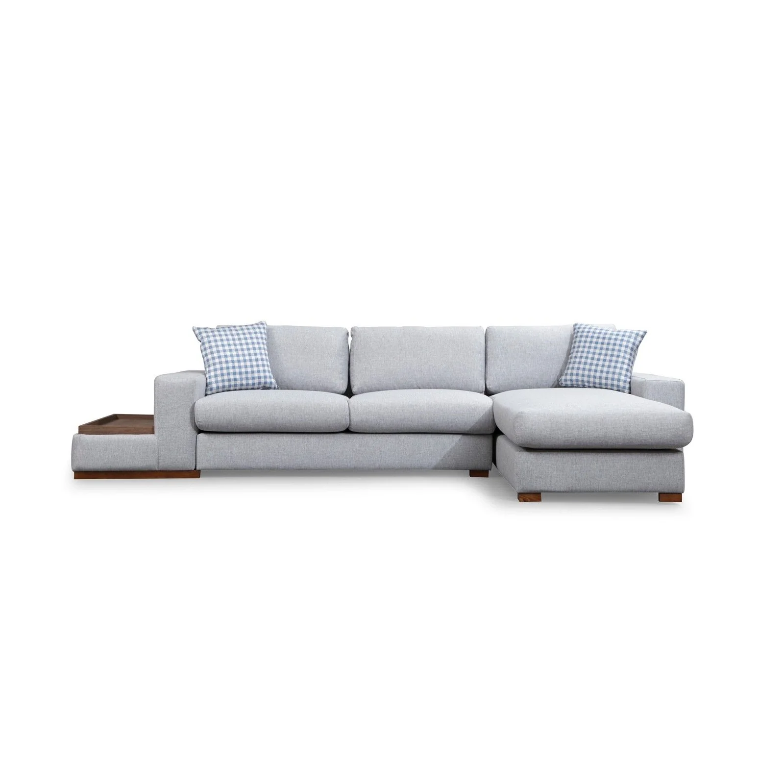 Loop Ecksofa, Rechte Seite, in Hellgrau, 322x194 cm - Image 7