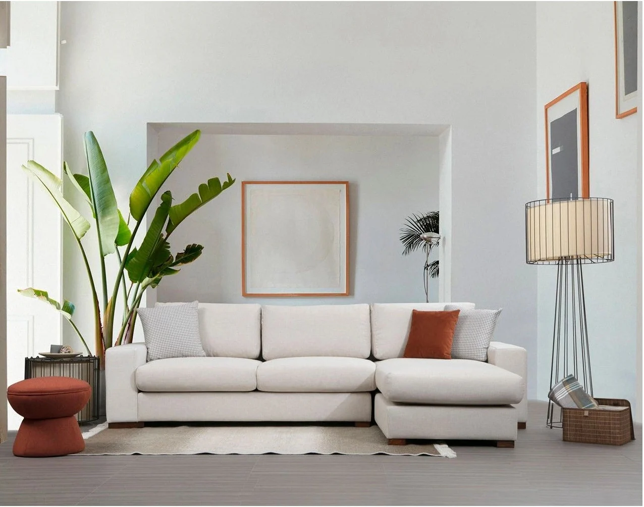Loop Ecksofa, Rechte Seite, in Weiß, 270x194 cm - Image 3